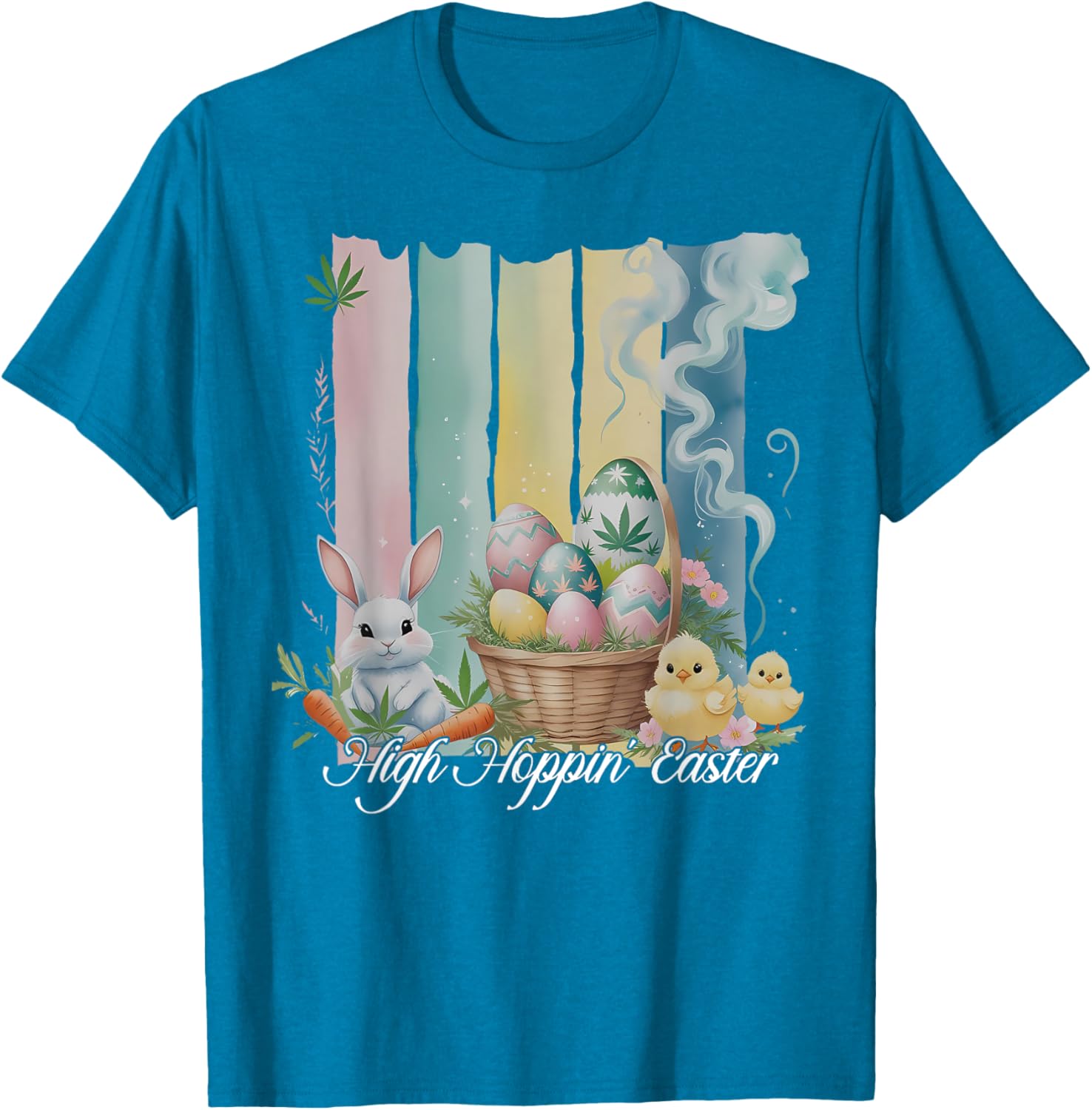 Easter Bunny Eggs Flower Cannabis Weed Stoner T-Shirt for Fun Loving Fans - 14