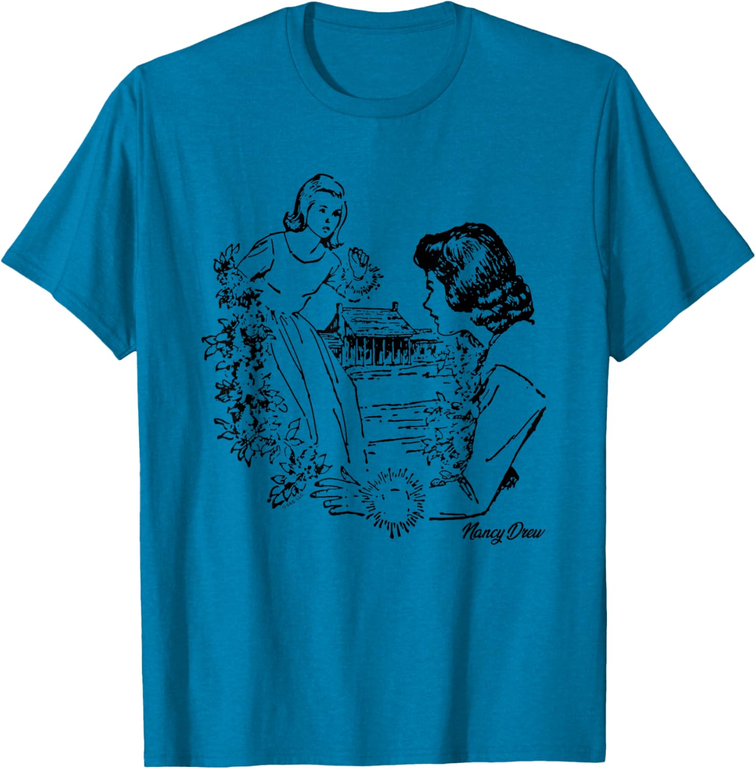 Nancy Drew Garden Illustration T-Shirt - Chic and Stylish Women's Apparel - 12