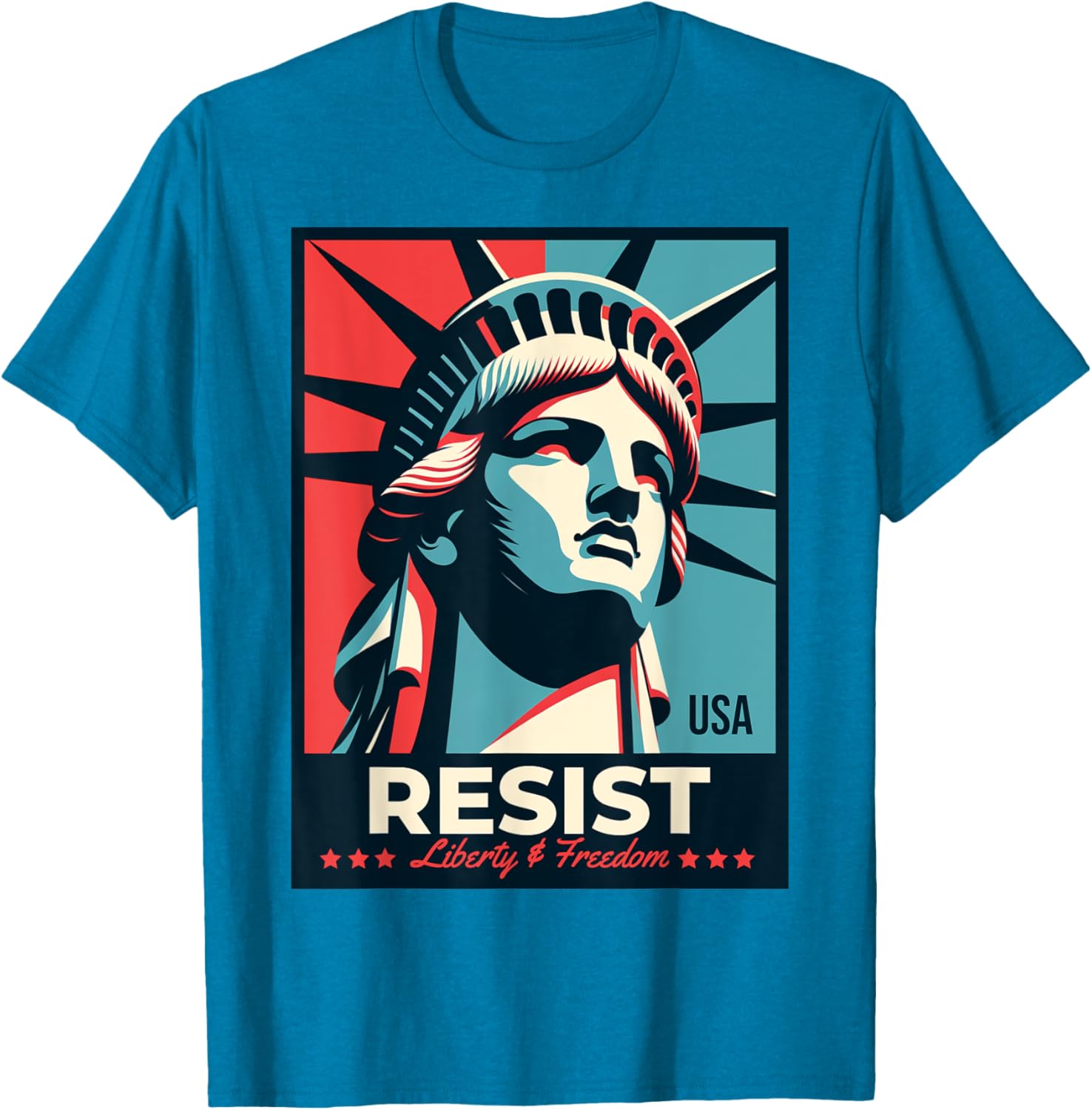 Resist T-Shirt with Statue of Liberty Design - Stylish Activist Apparel - 10