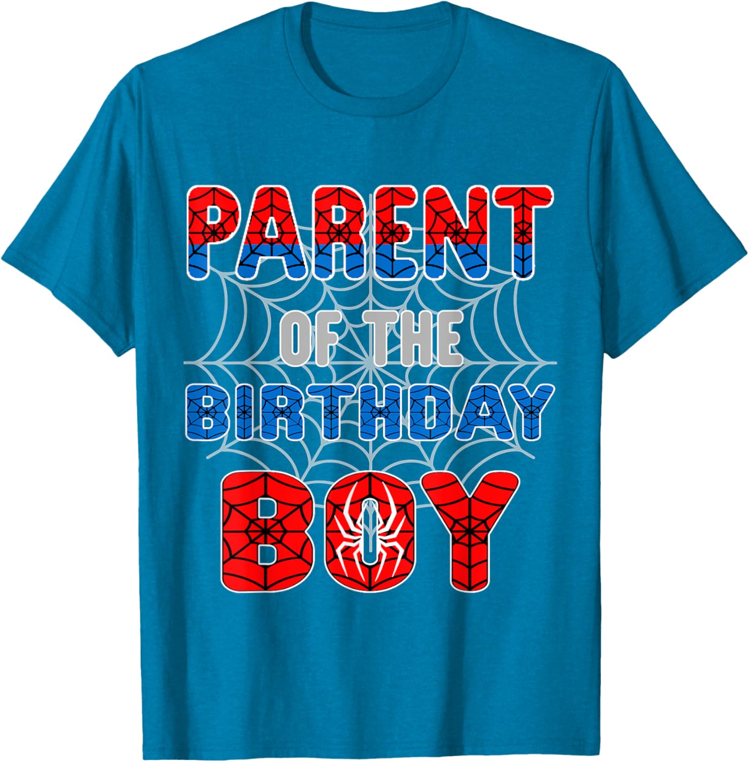 Spider Web Birthday Party T-Shirt for Proud Parents of the Birthday Boy - 22