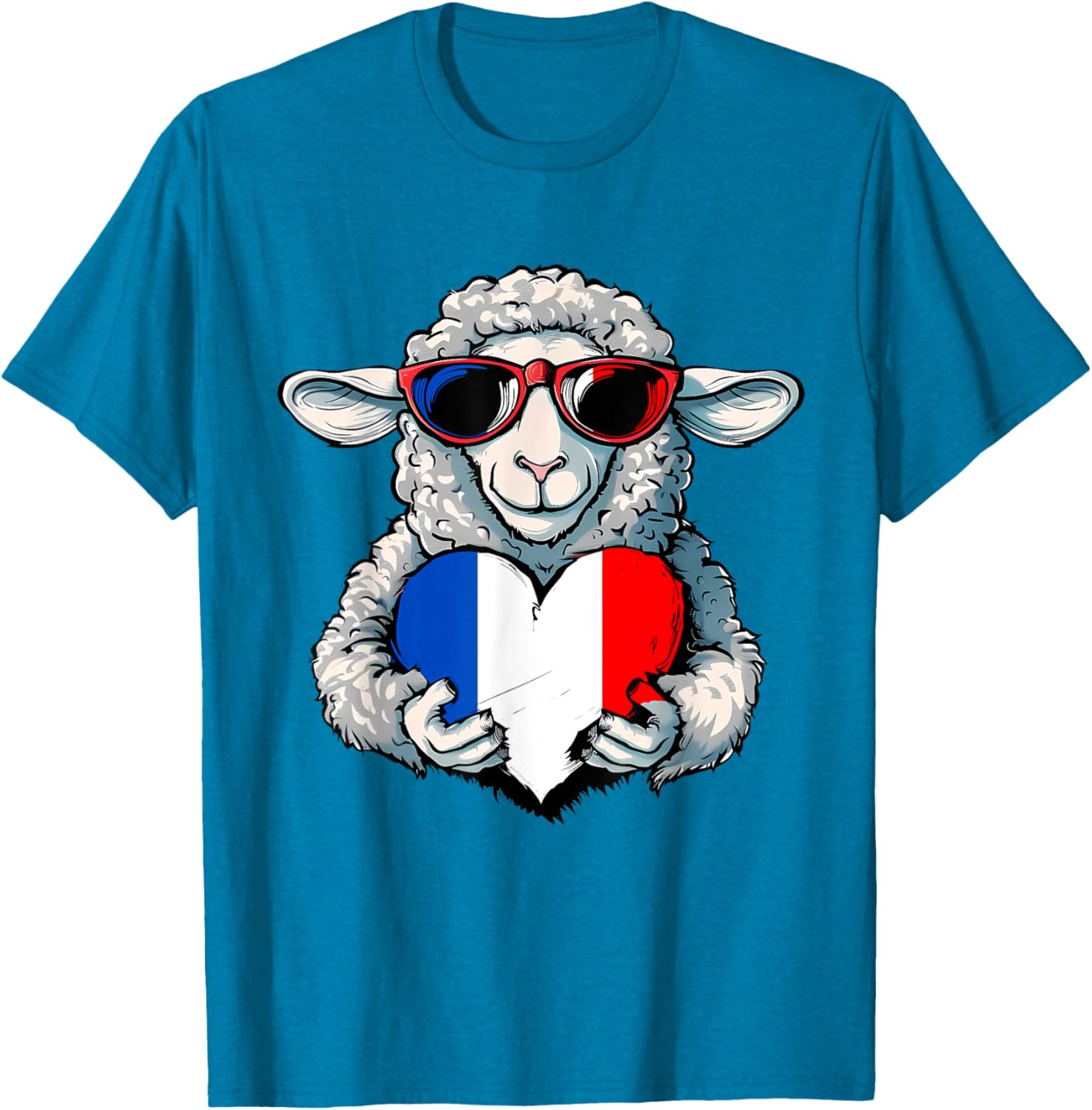 French Pride T-Shirt with France Flag and Sheep Design for Stylish Wear - 5