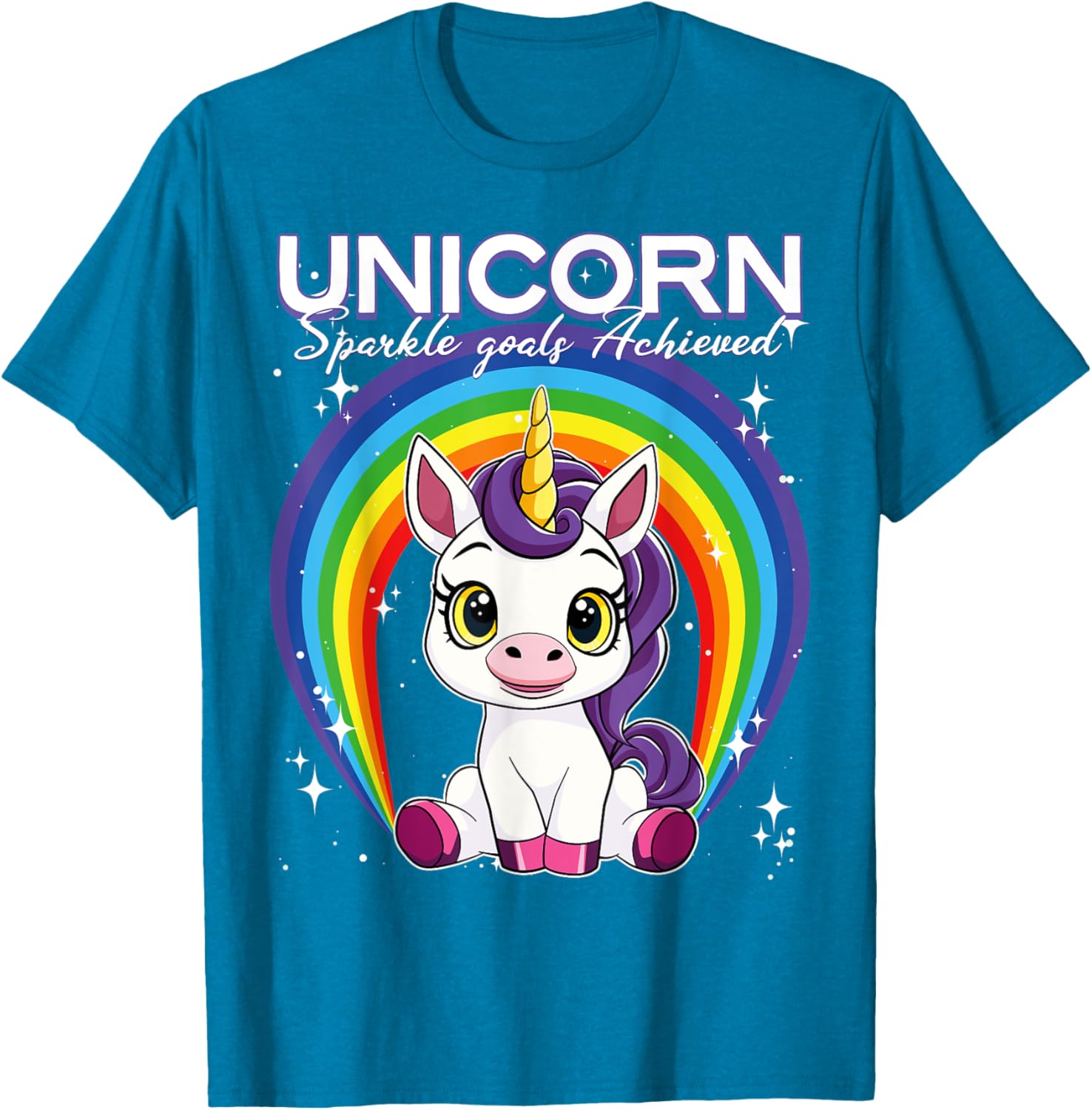 Unicorn Sparkle Goals Achieved T-Shirt for Dreamers and Believers - 6