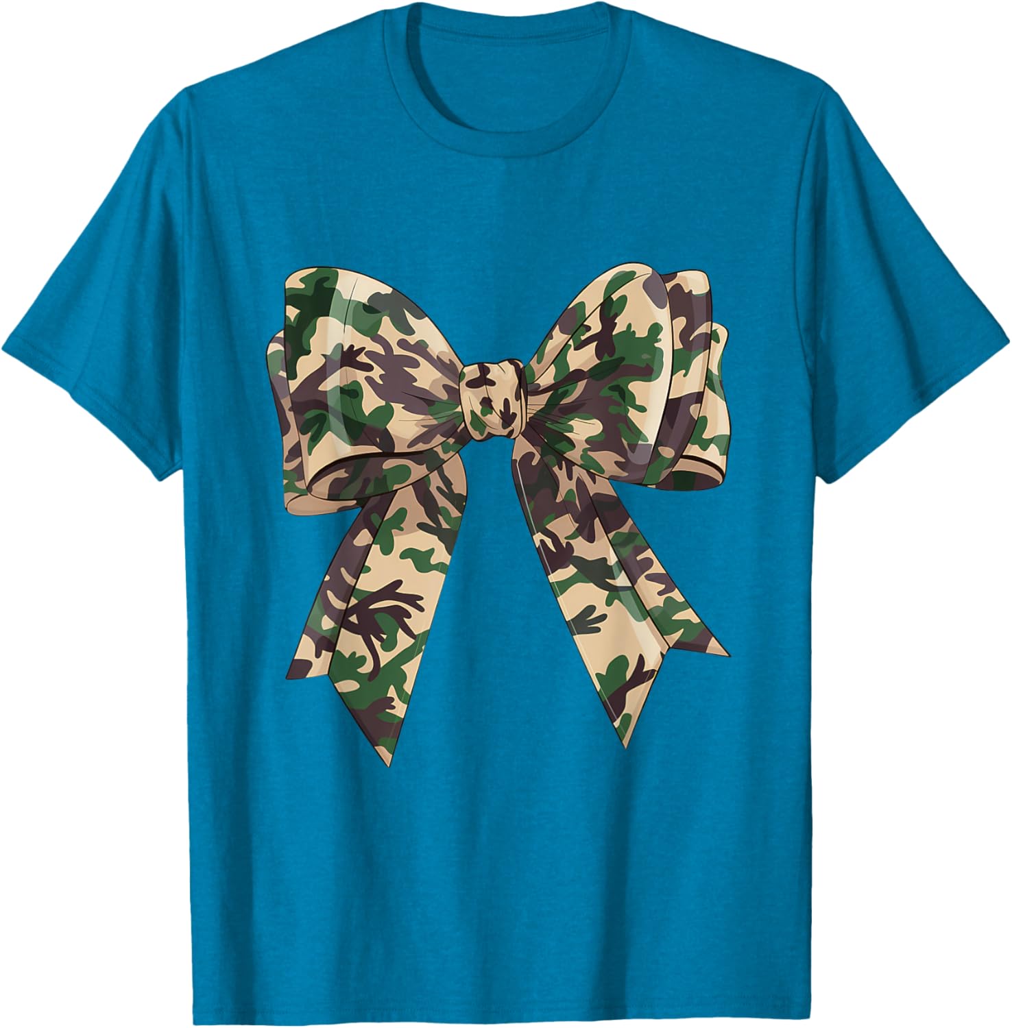 Chic Camouflage Bow Coquette T-Shirt for Hunting Women and Girls - 11