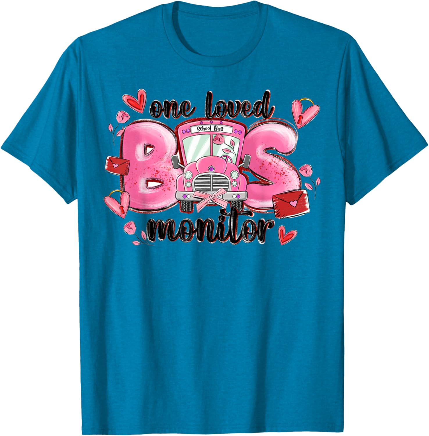 One Loved Bus Monitor Valentine's Day T-Shirt for Kids Gift - 2