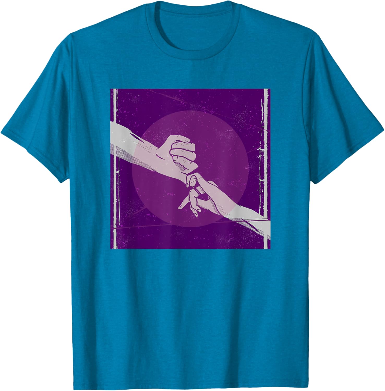 Romantic Couple Holding Hands Retro Poster T-Shirt for Lovebirds - 8