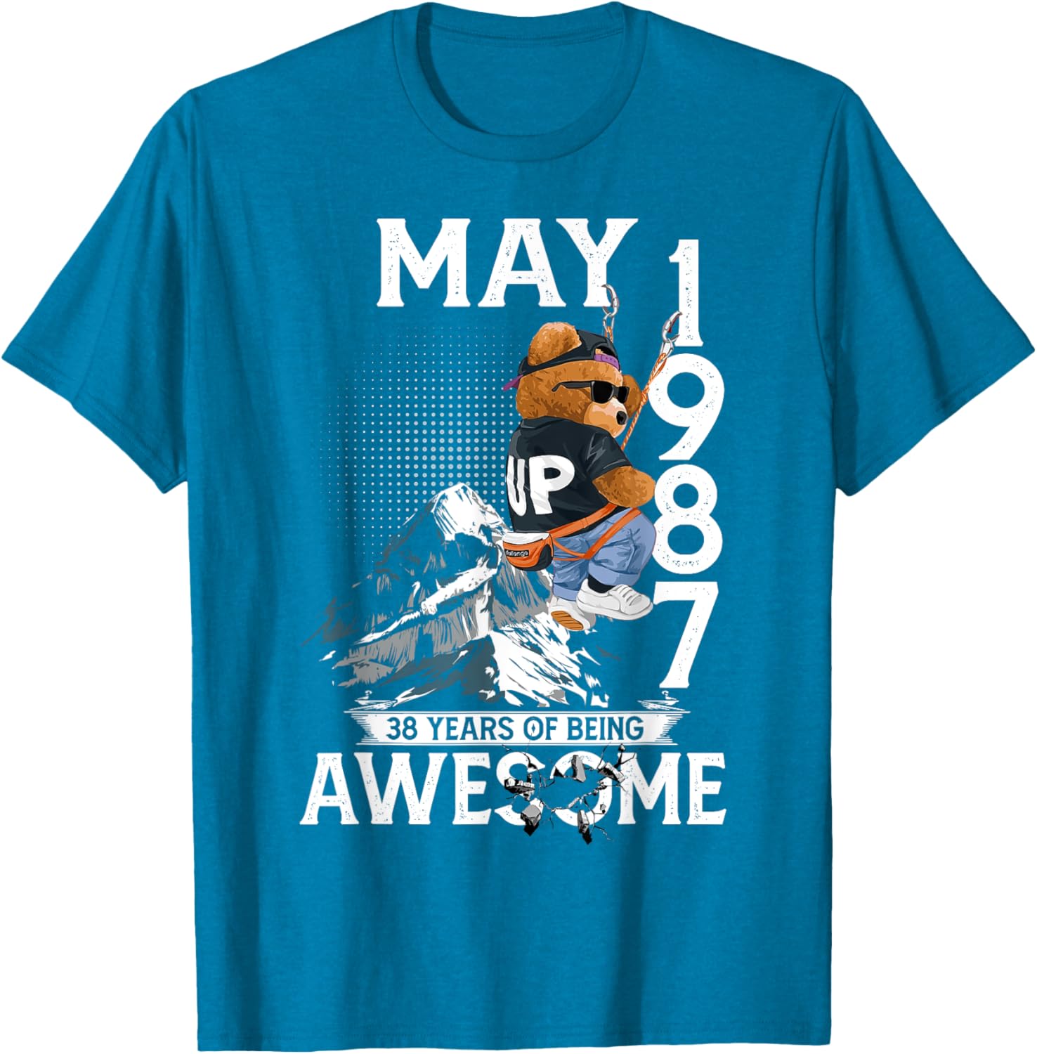 38th Birthday Bear Legends May 1987 T-Shirt for Men Casual Wear - 14