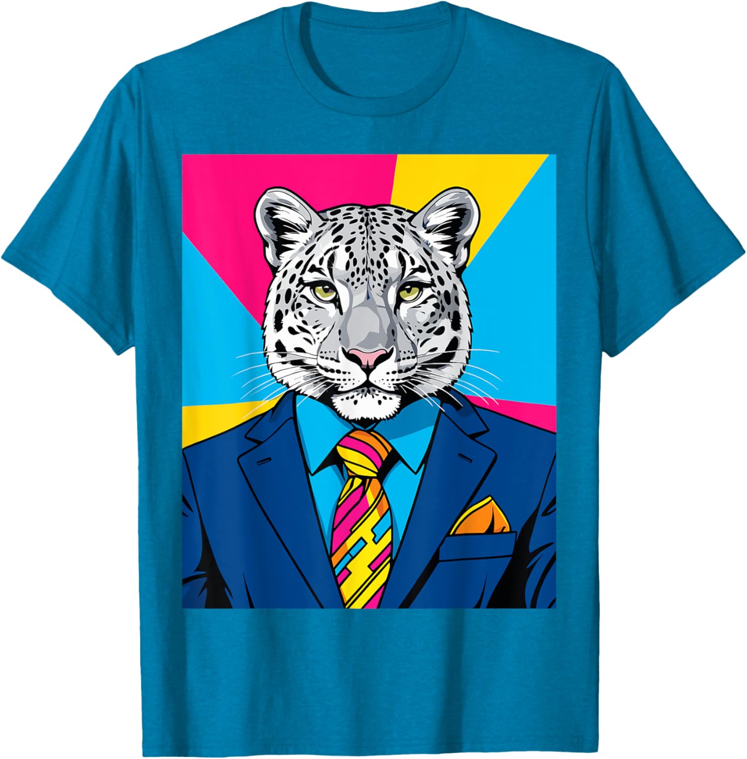 Pop Art Snow Leopard Business Suit T-Shirt Trendy Unique Fashion Wear - 28