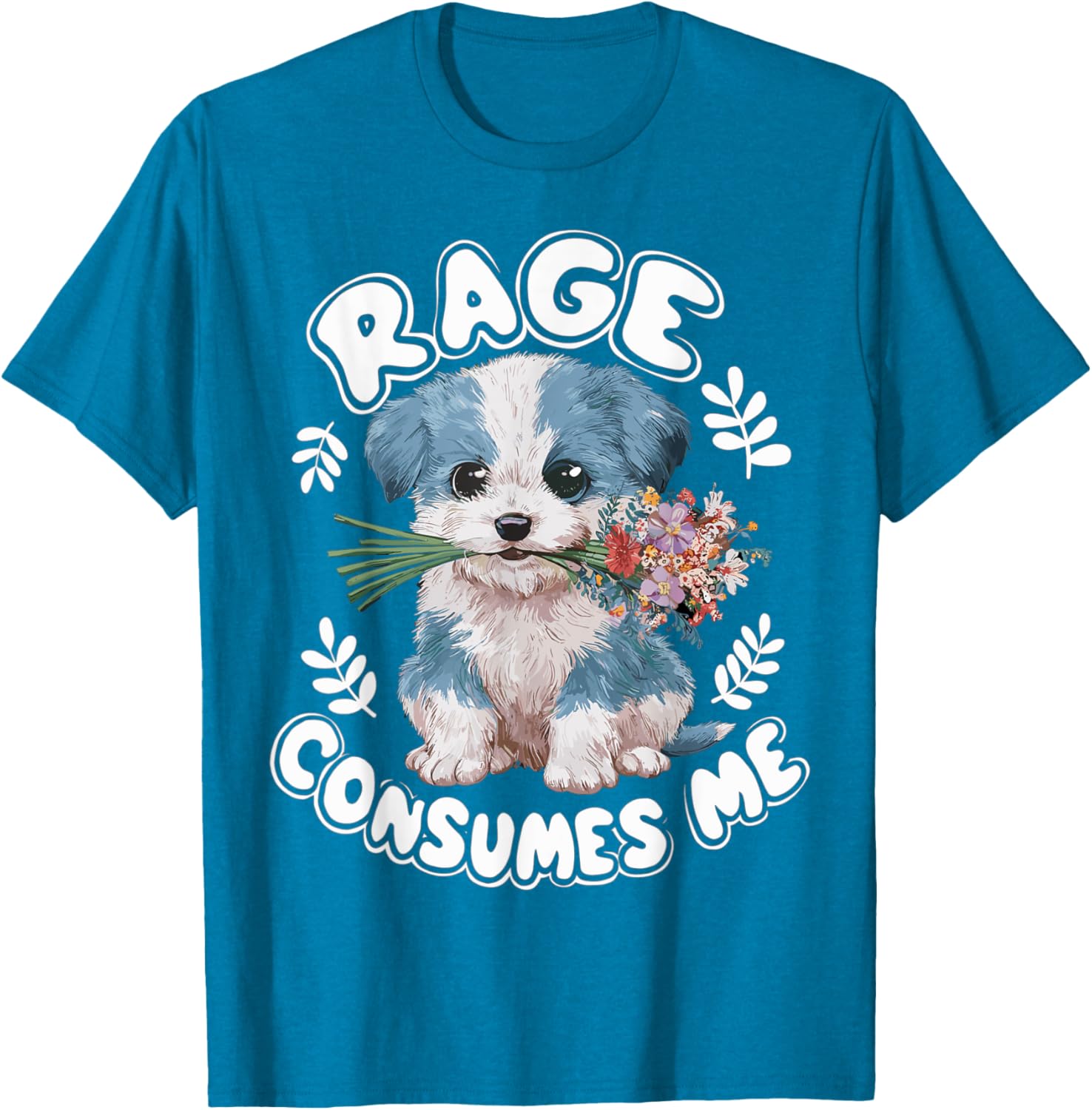 Cute Puppy Rage Cat Meme T-Shirt for Men and Women - Funny Gift Idea - 13