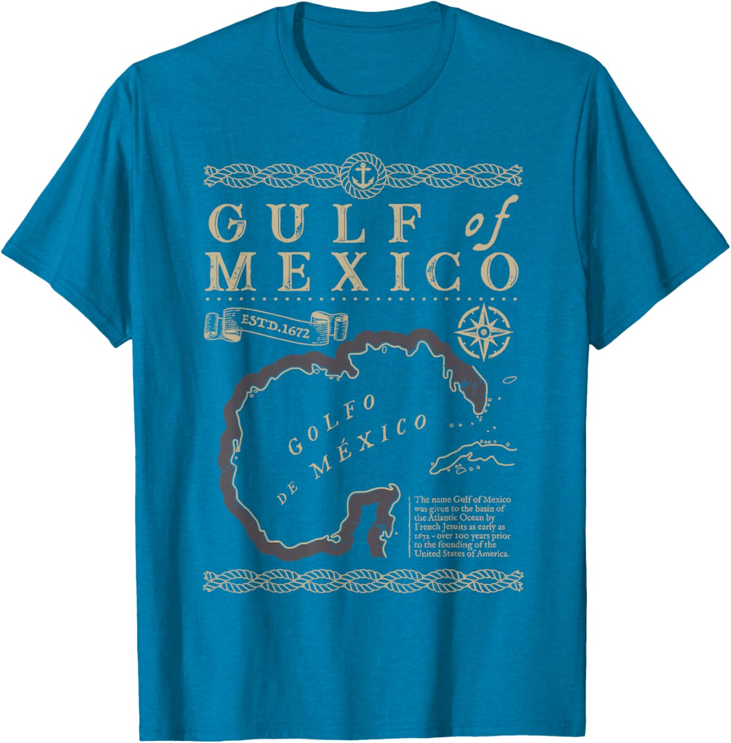 Gulf of Mexico Est 1550 Retro Vintage Beach T-Shirt for Relaxed Style - 19