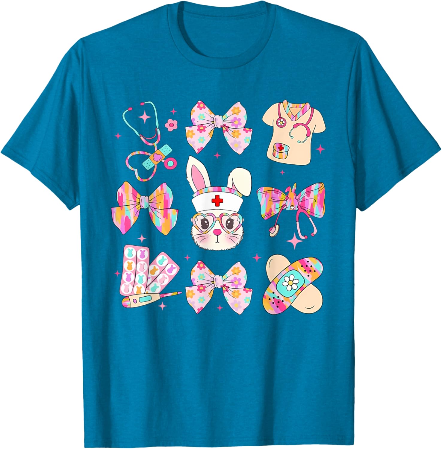 Easter Bunny T-Shirt for Nurses with Coquette Bow - Happy Easter Style - 10