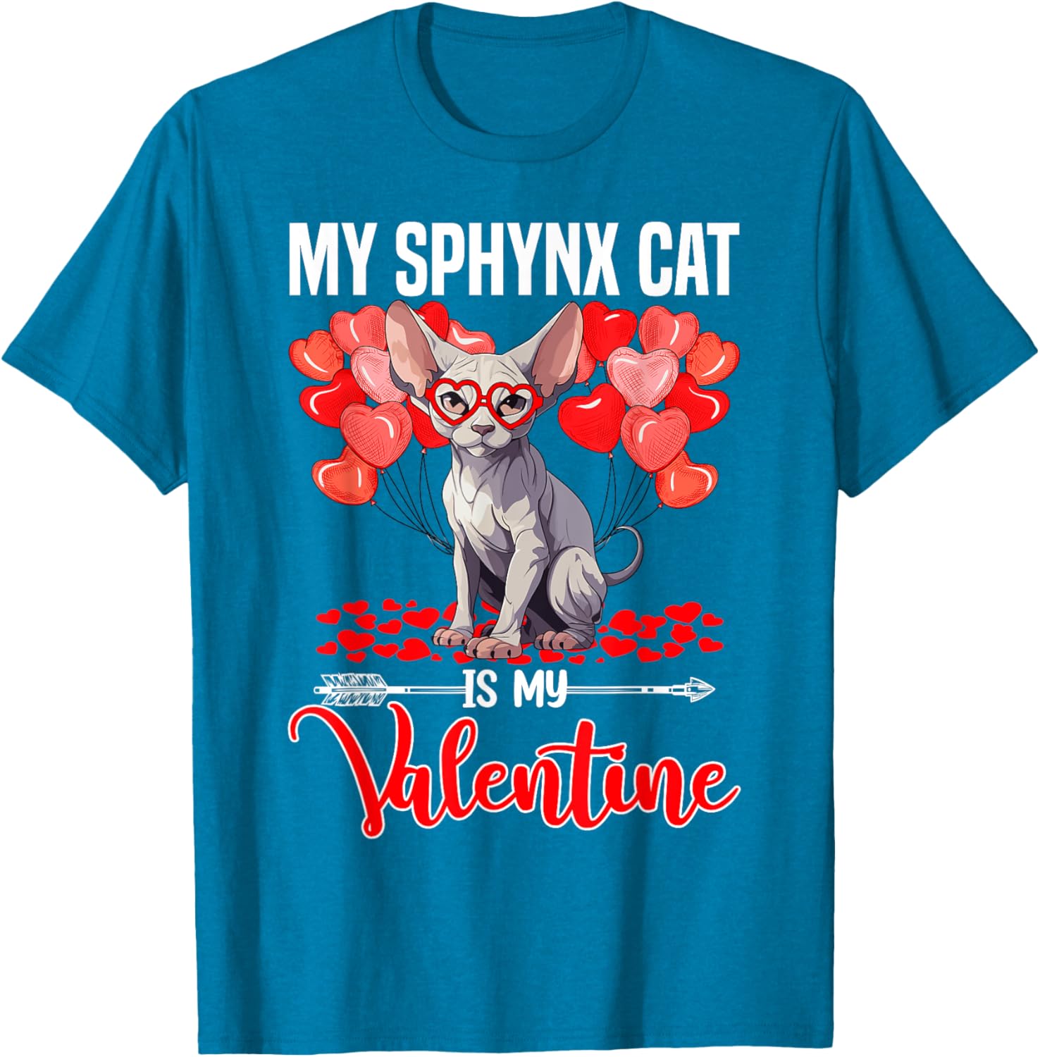 Cute Sphynx Cat Valentine T-Shirt for Boys and Girls - Perfect Gift! - 25