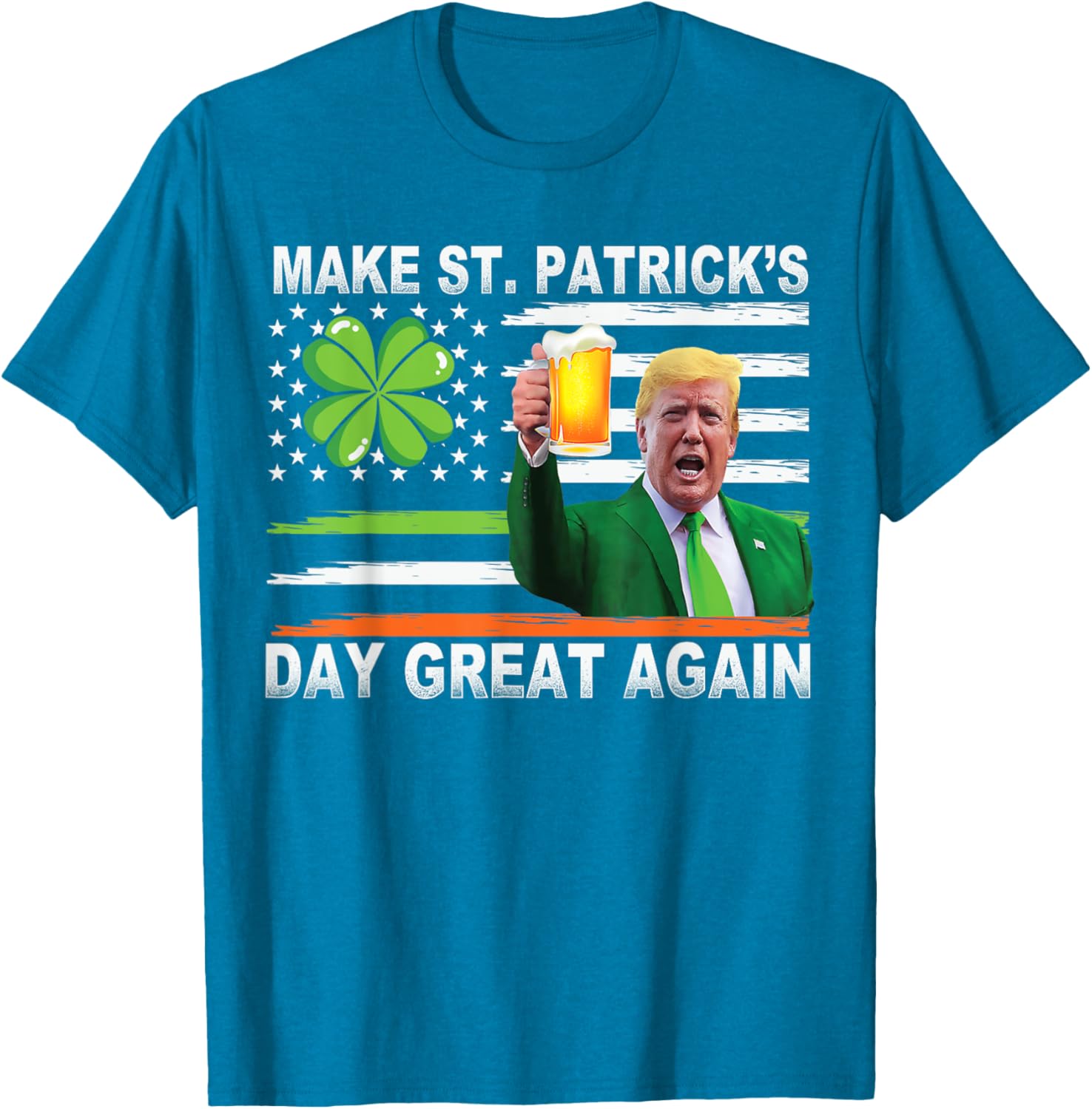 Make Saint Patrick's Day Great Again Funny Trump T-Shirt for Celebration - 8
