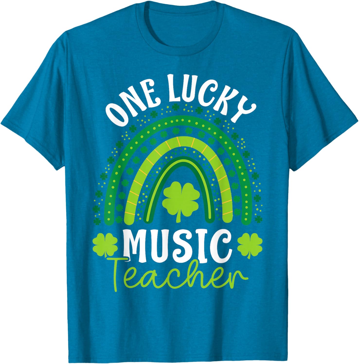One Lucky Music Teacher Rainbow Shamrock T-Shirt for St Patrick's Day - 11