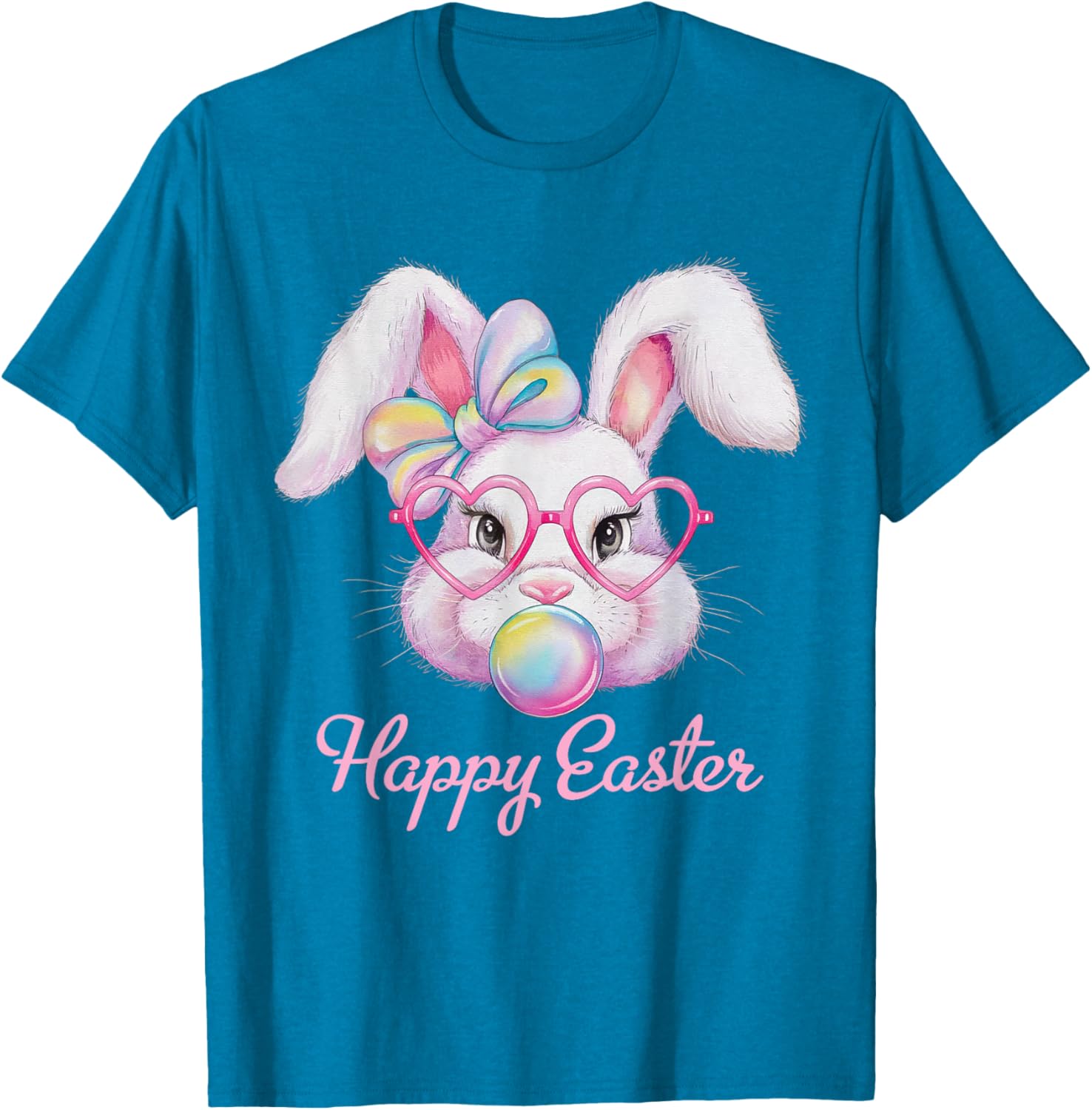 Happy Easter Cute Bunny Rabbit Face Tie Dye T-Shirt for Girls - 22