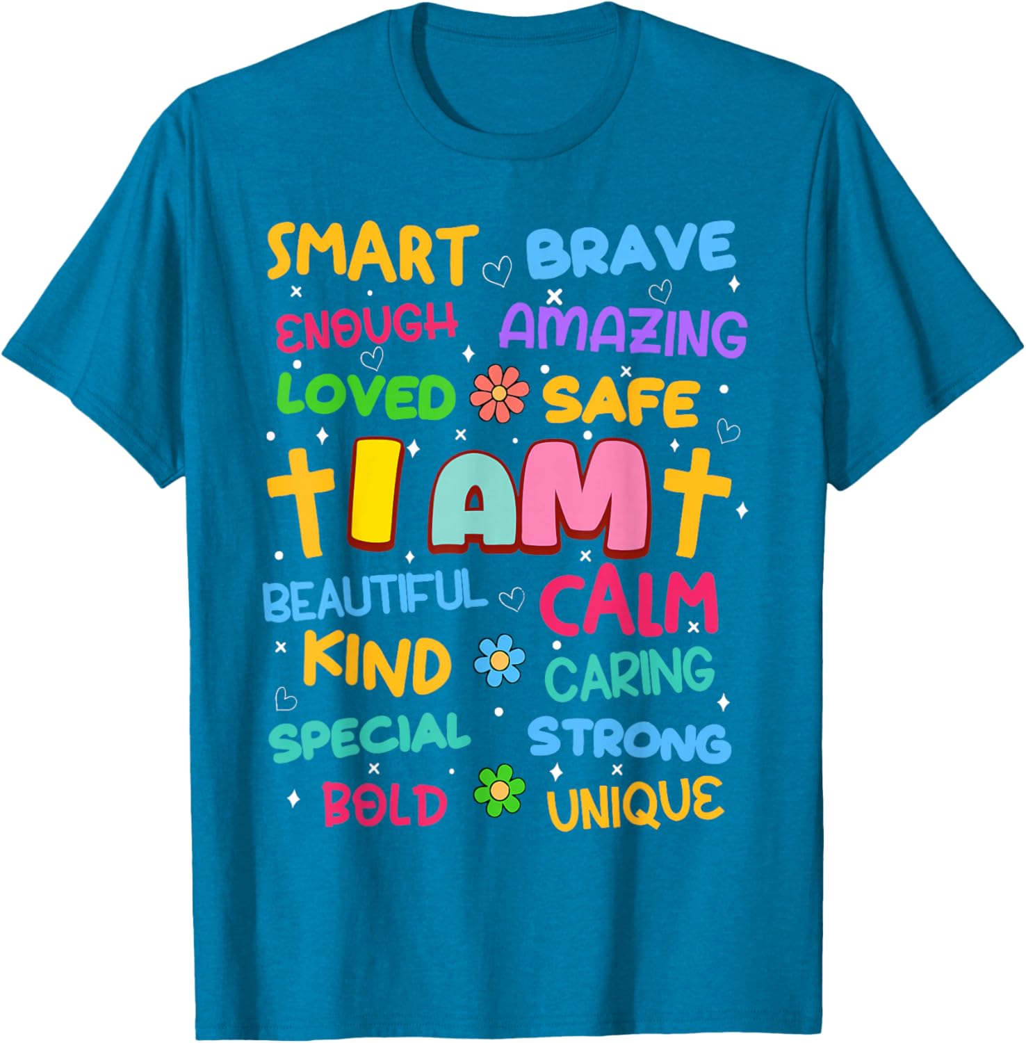 Colorful I Am Daily Affirmation T-Shirt for Christian Toddler Girls - 8