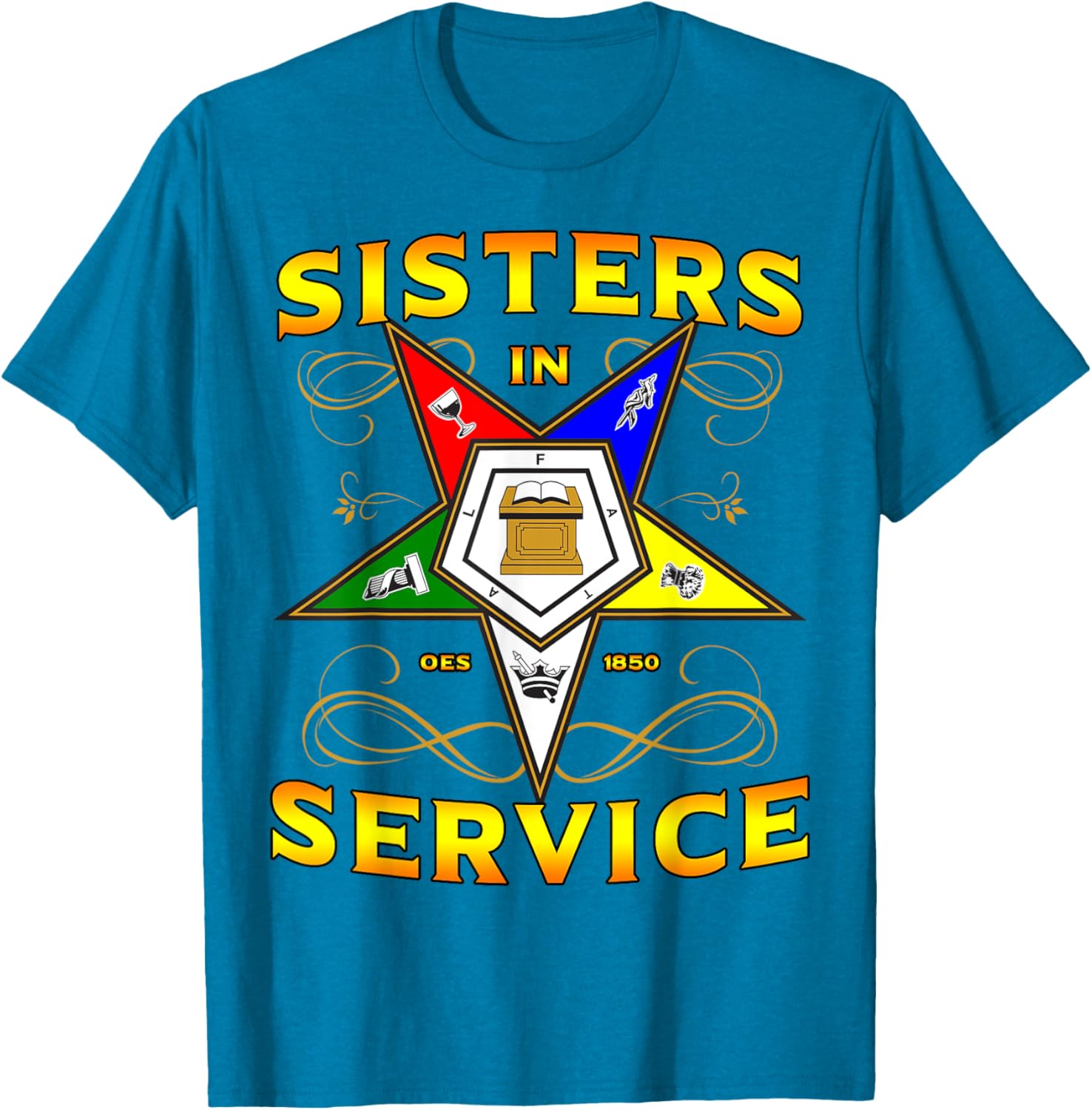 Sisters in Service OES 1850 Order of the Eastern Star T-Shirt for Women - 28