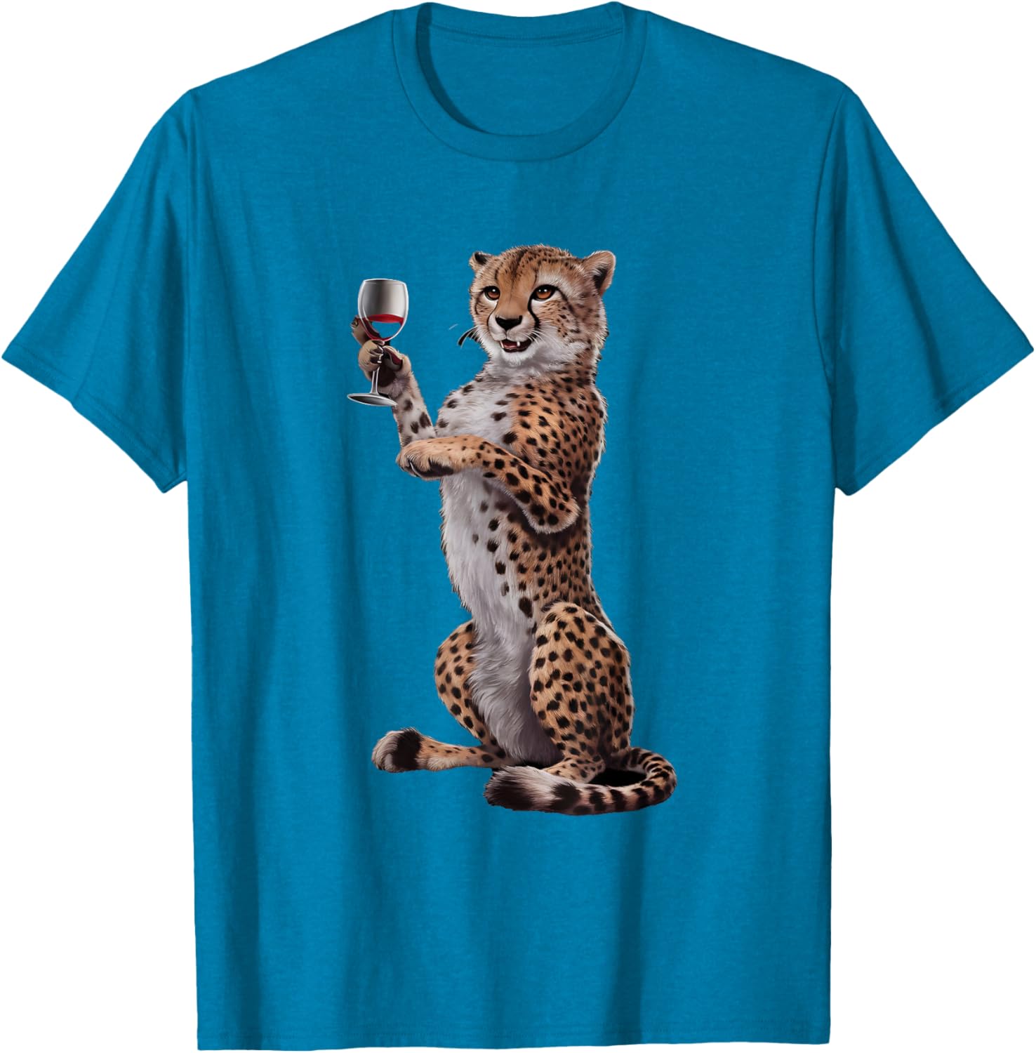 Cheetah Drinking Wine T-Shirt Fun Animal Lover Apparel for All Occasions - 14