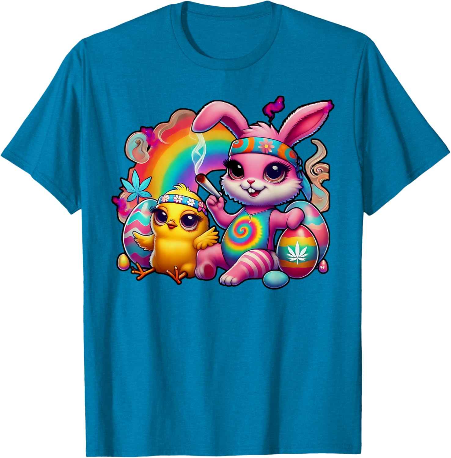 Stoned Easter Bunny Chick T-Shirt for Cannabis Lovers and Fun Celebrations - 19