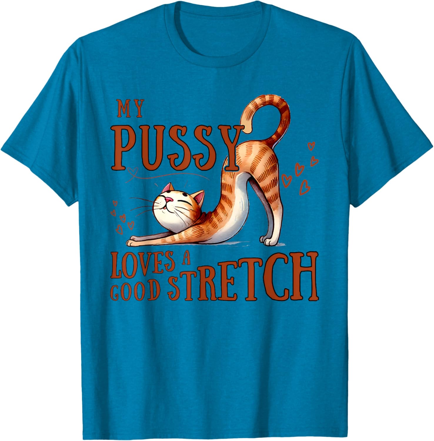 Funny Cat Lovers T-Shirt My Pussy Loves A Good Stretch for Men and Women - 17