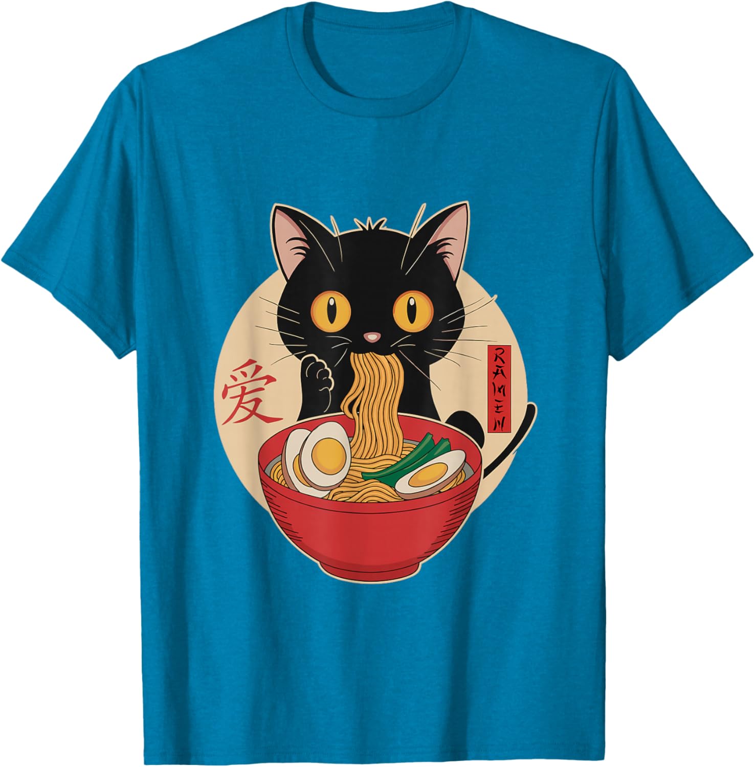 Cute Cat Eating Ramen Noodles Kawaii Anime T-Shirt for Cat Lovers - 10