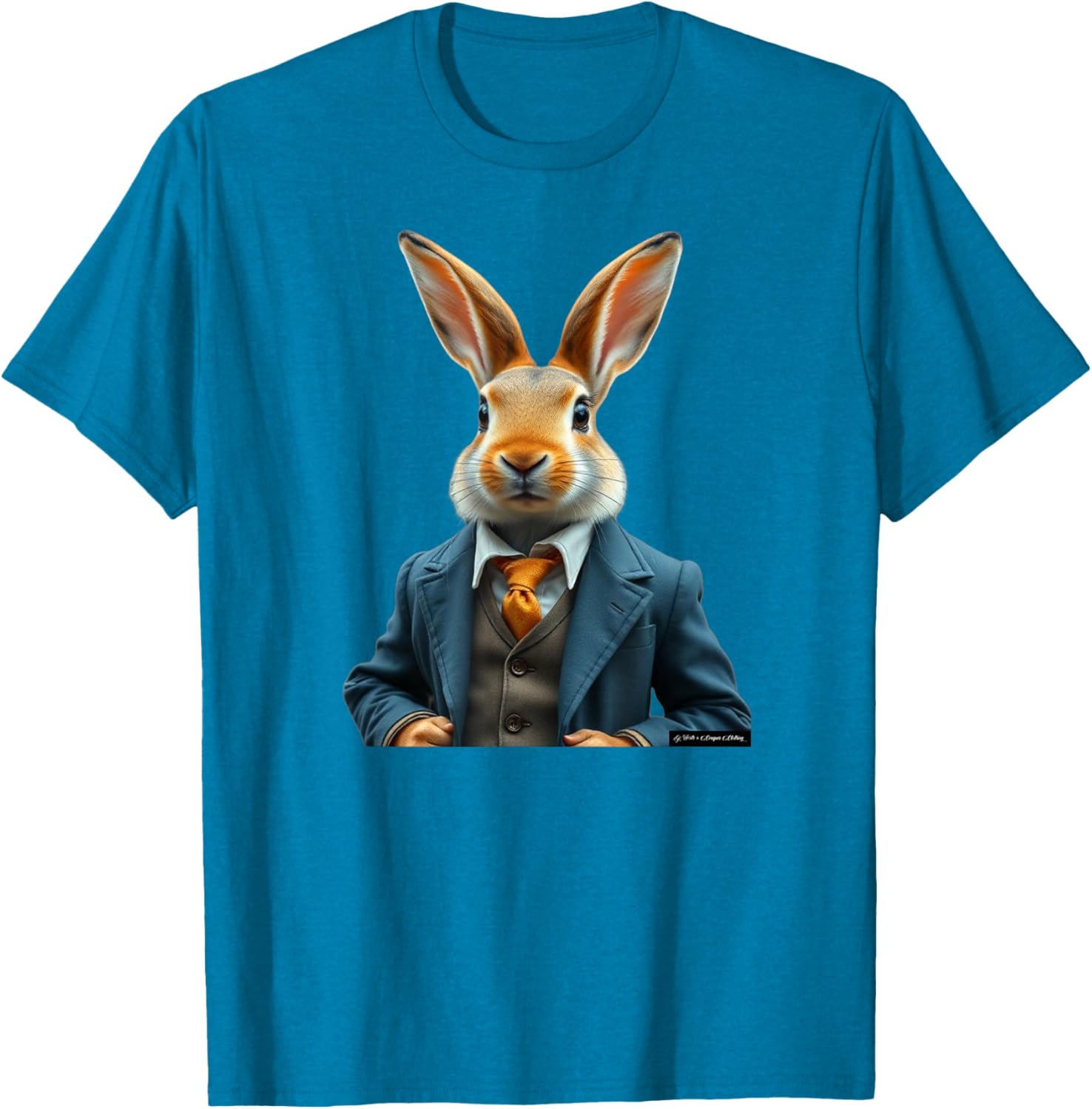 Vintage Easter Bunny T-Shirt with Rabbit in a Suit for Wild Hunters - 16