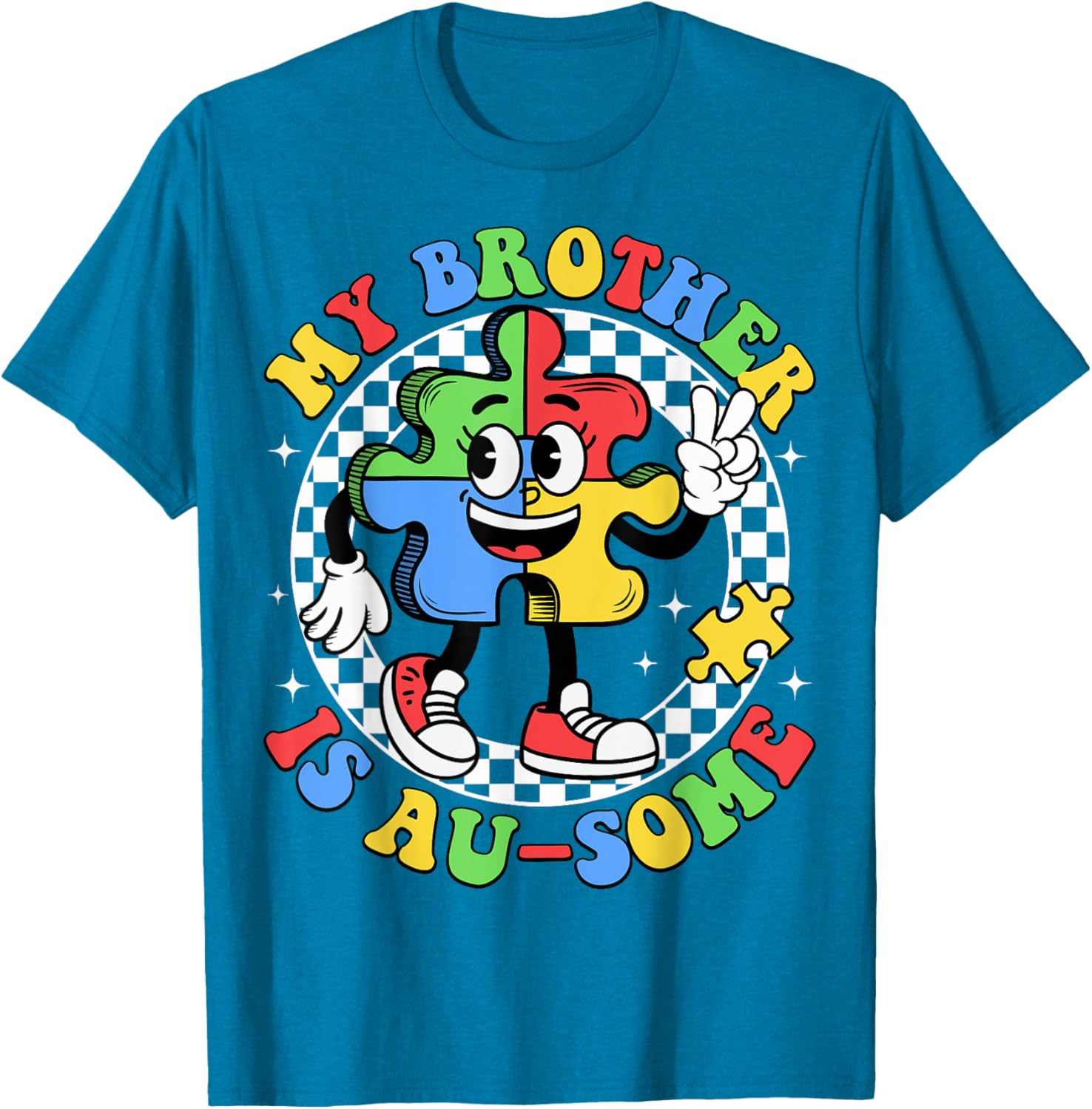 Retro Awesome Sister T-Shirt for Autism Awareness, Fun and Stylish Design - 25