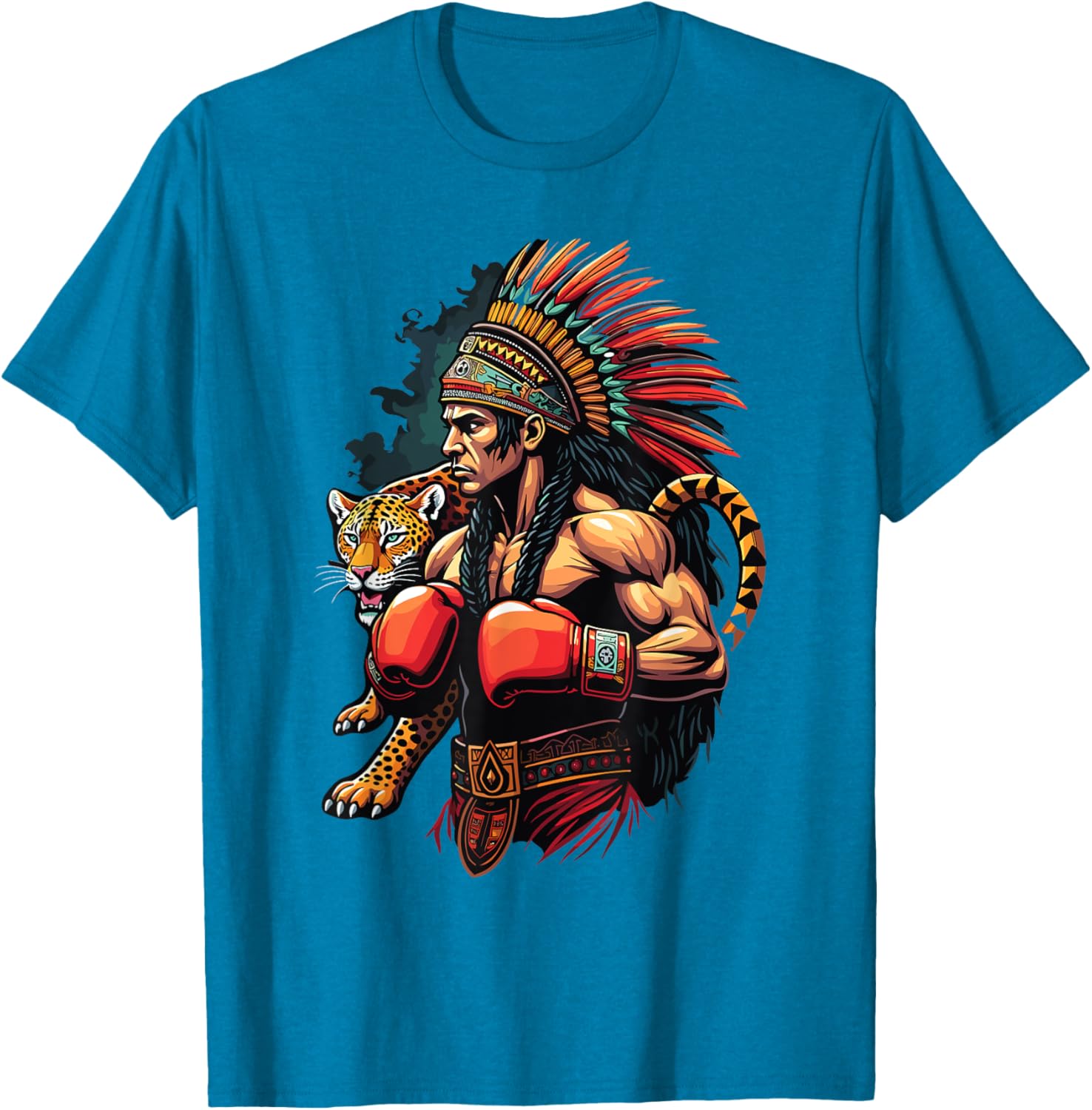 Inca Warrior Jaguar Spirit T-Shirt for Mexican Boxing Fans - 27