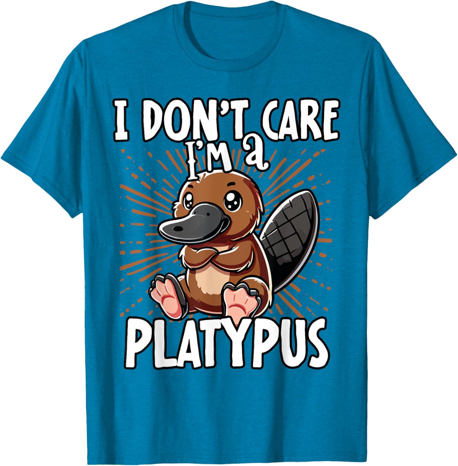 Cute Platypus T-Shirt I Don't Care Fun Animal Apparel for All Ages - 5
