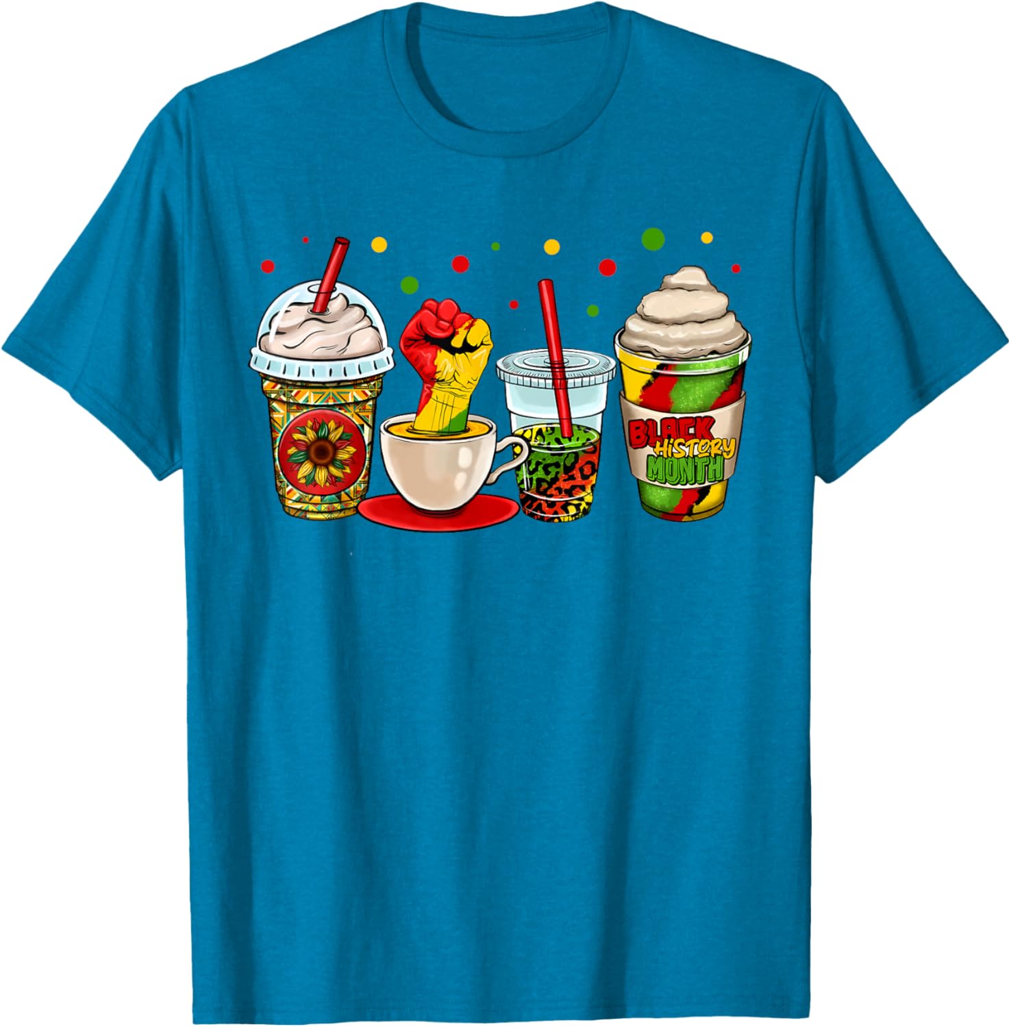 Celebrate Black History Month with Kente Dashiki Coffee Cup T-Shirt - 21