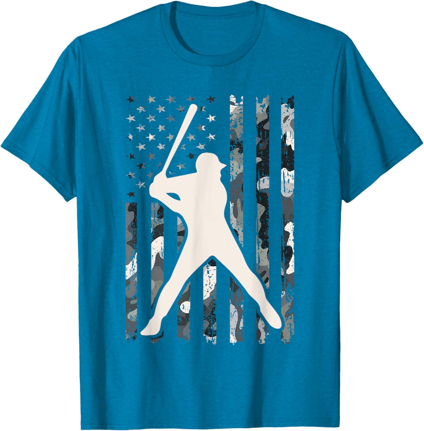 Vintage Baseball USA Flag Camo T-Shirt for Men and Women - 17