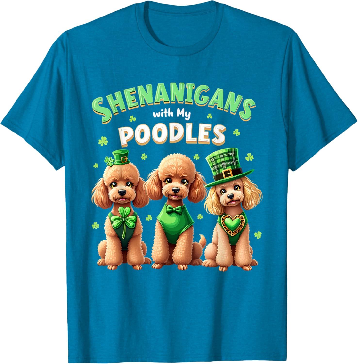 St Patricks Day Irish Poodle Shamrock T-Shirt for Fun Celebrations - 3