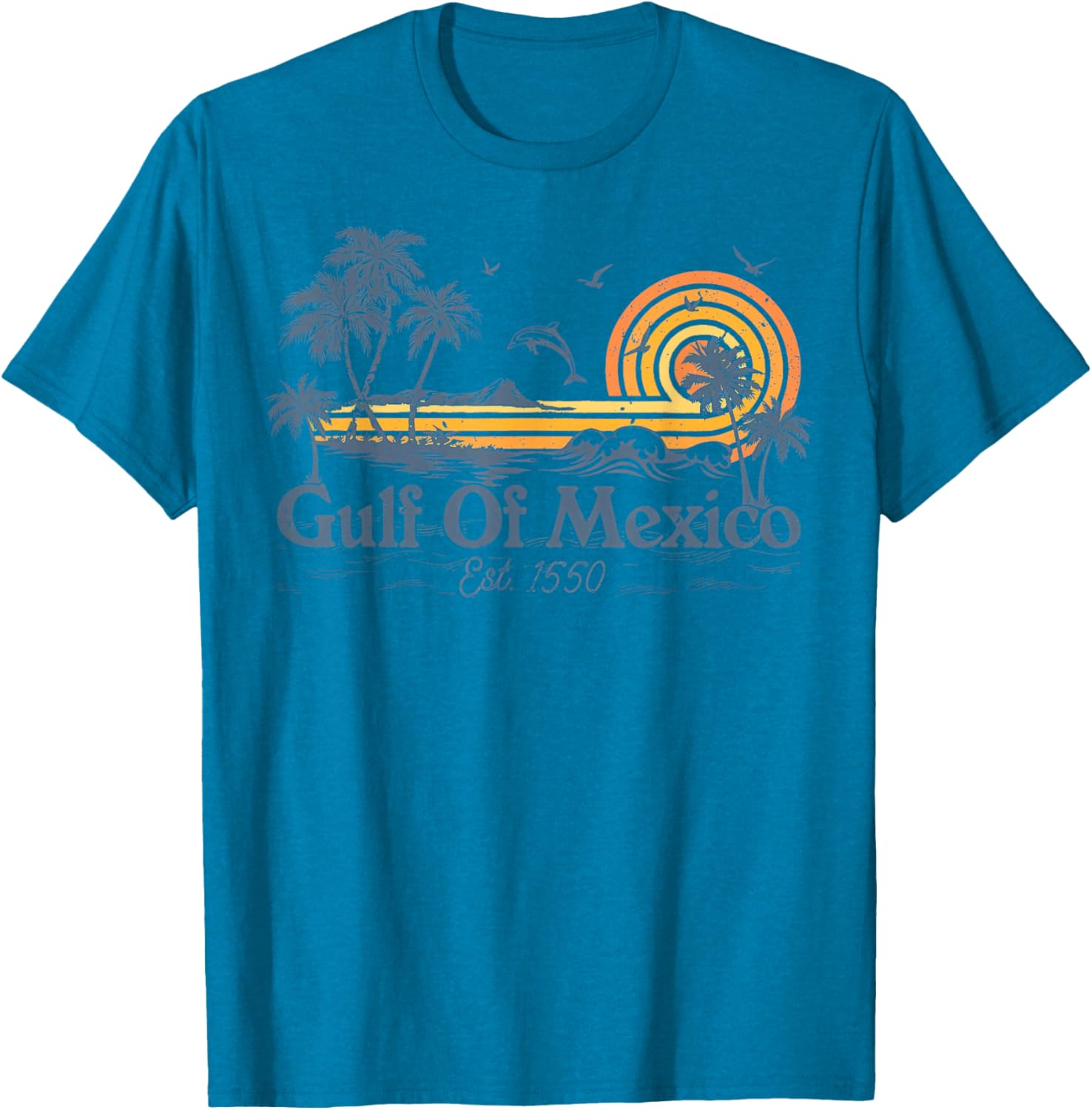 Gulf Of Mexico 1550 Vintage Mexican Flag Beach T-Shirt for Fun Days - 12