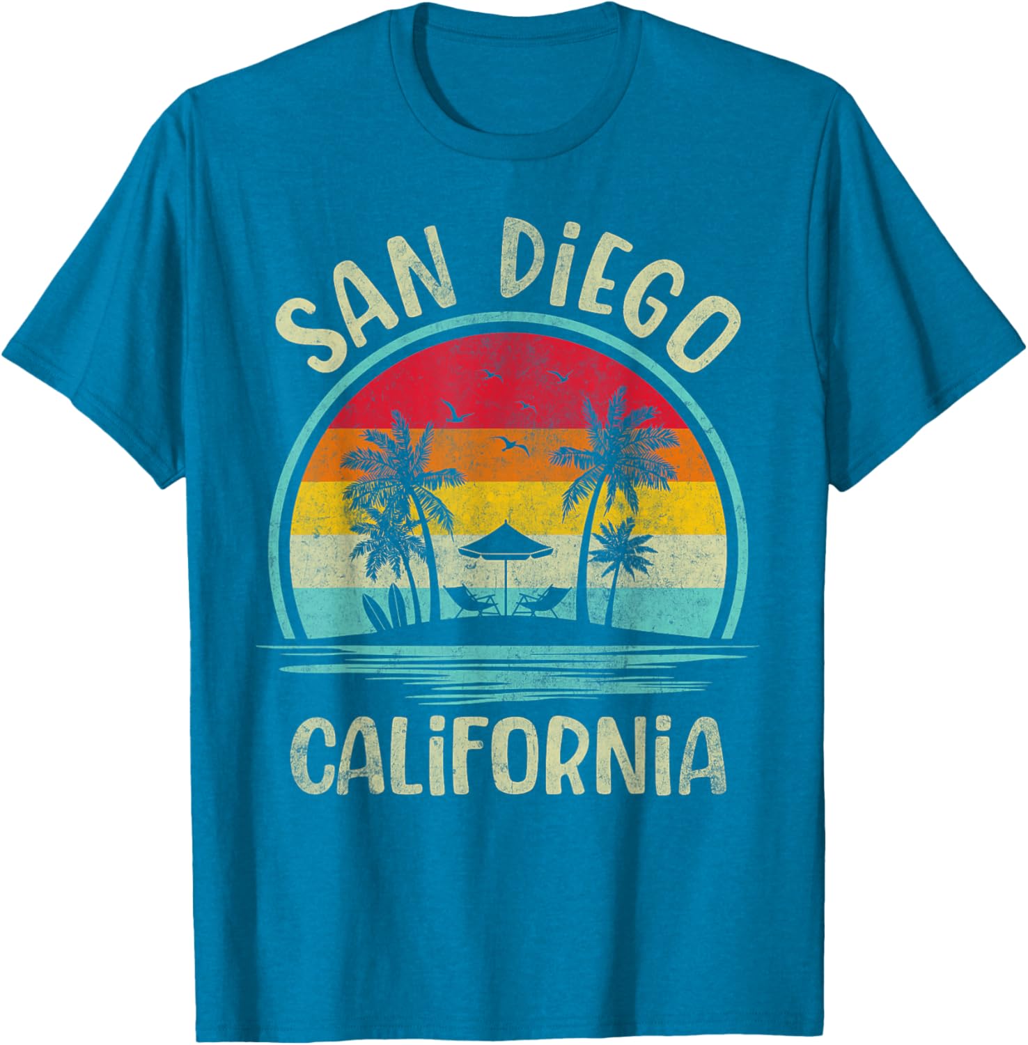 San Diego Beach Palm Tree Family Summer Vacation T-Shirt for Fun Days - 3