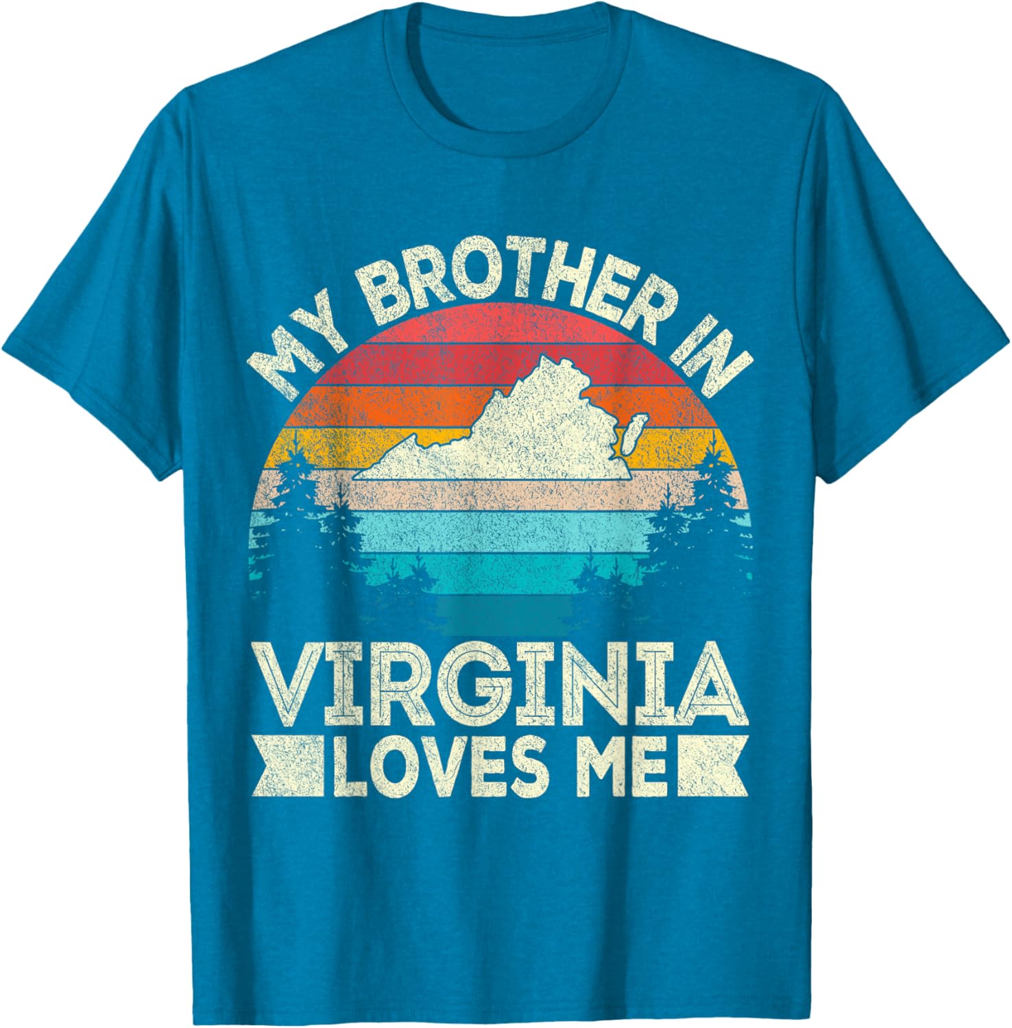 My Brother In Virginia Loves Me Retro T-Shirt for Family Gifts - 6