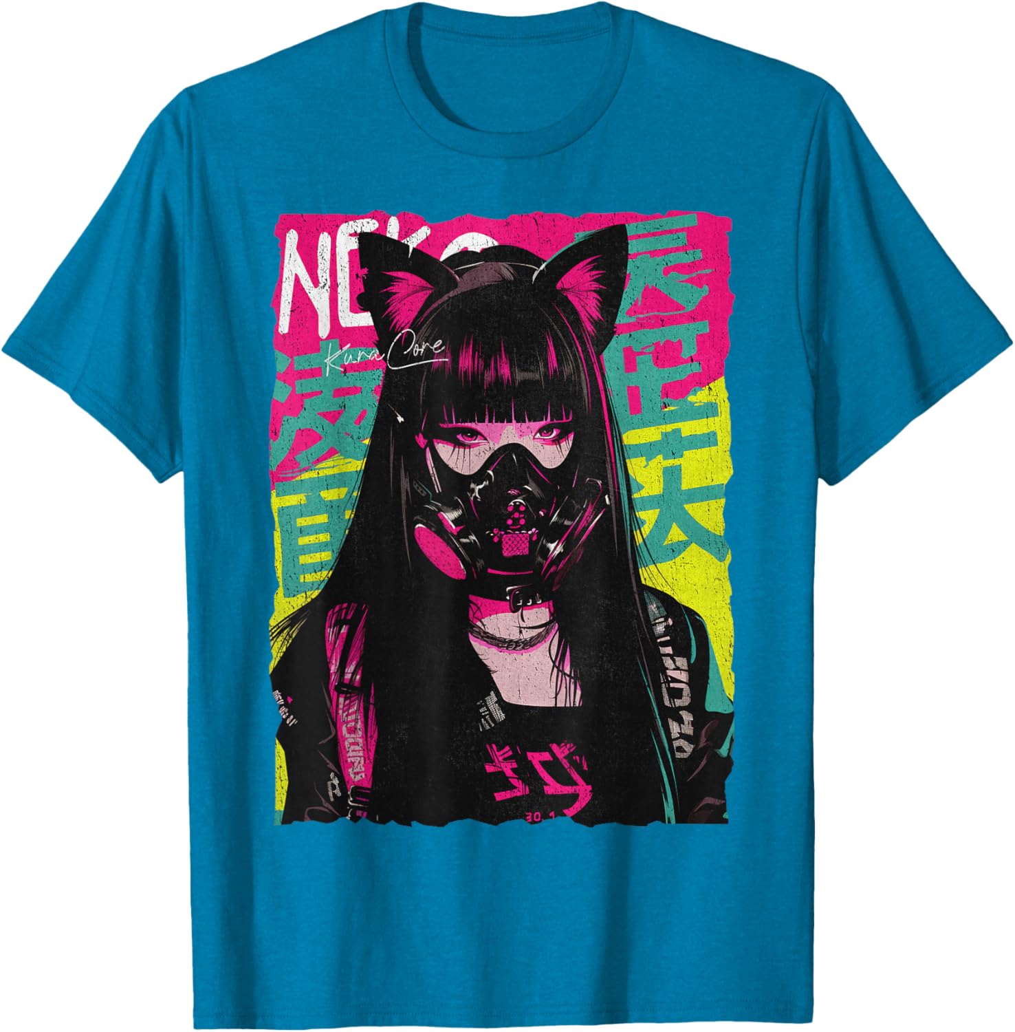 Japan Streetwear Cyberpunk Neko Anime T-Shirt for Stylish Techwear Fans - 3