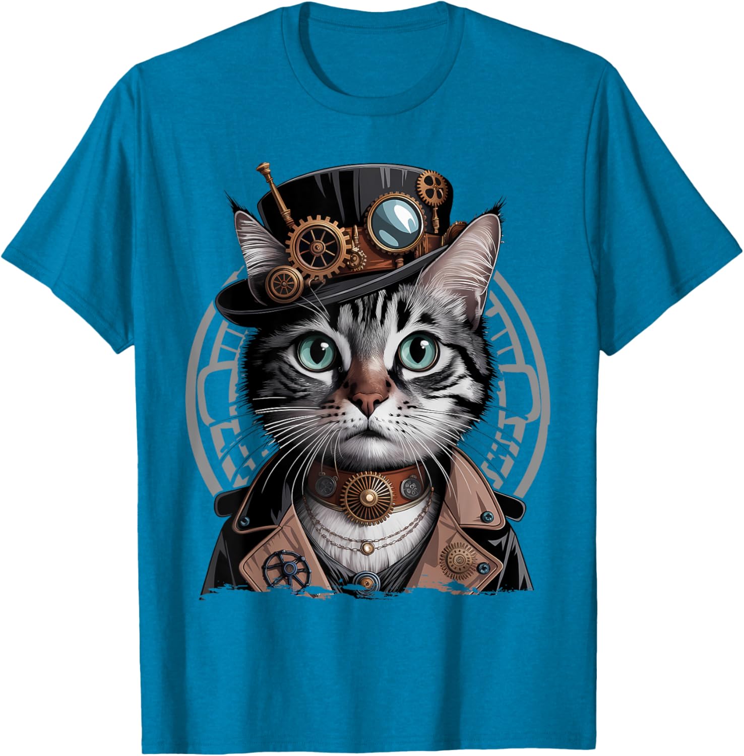 Steampunk Cat Graphic T-Shirt for Kittens - Trendy Fashion Tee - 7