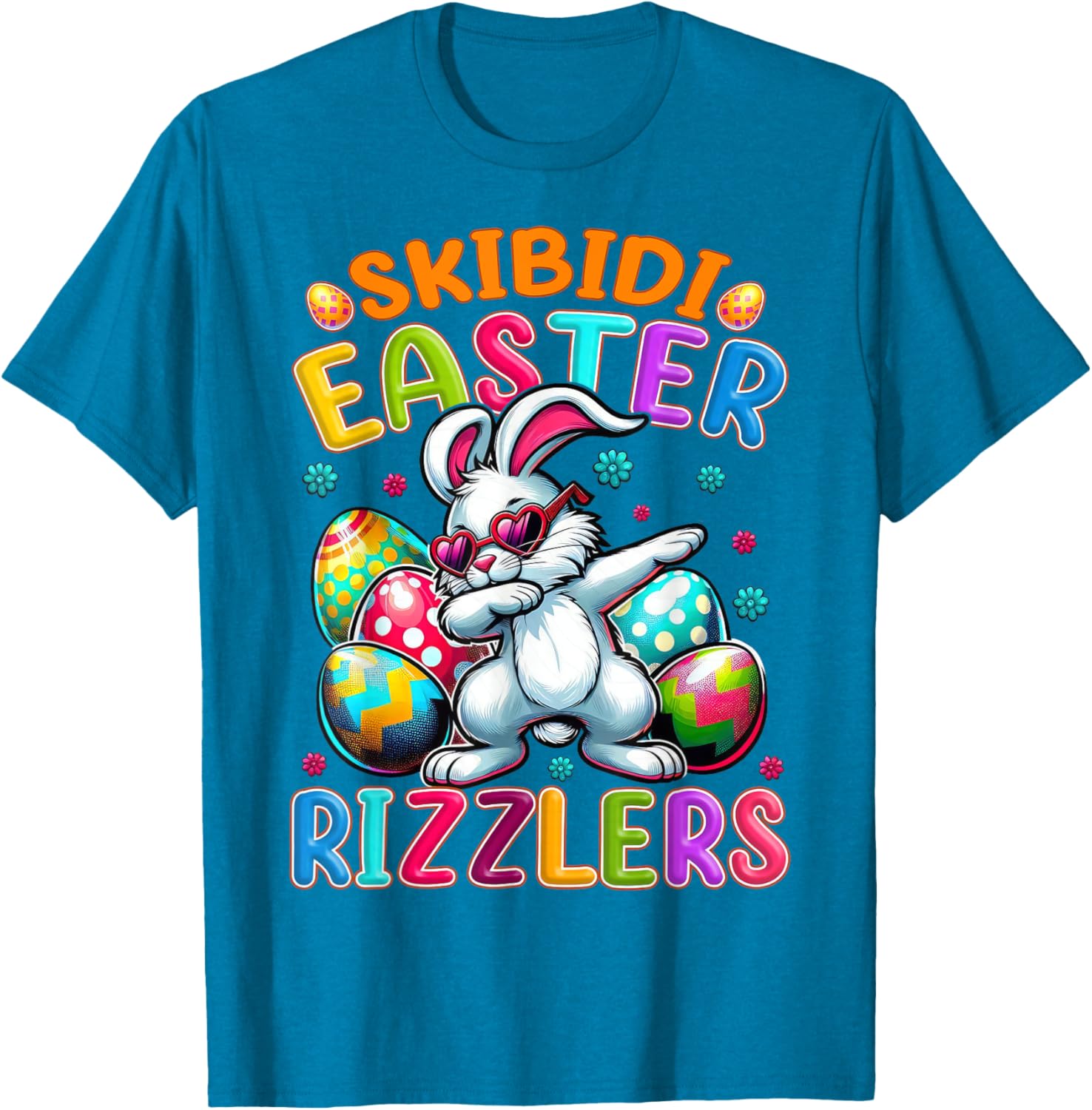 Dabbing Bunny Skibidi Easter Rizzlers T-Shirt for Gen Alpha Style - 11