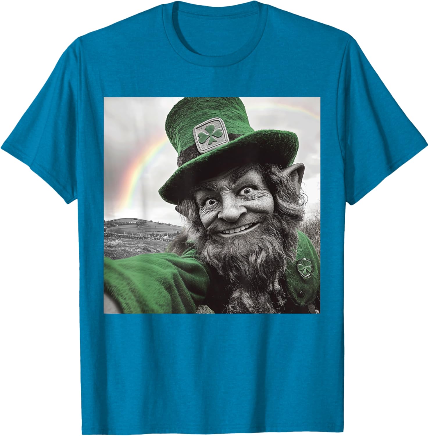 Funny St Patricks Day Rainbow Leprechaun Selfie T-Shirt for Festive Fun - 20