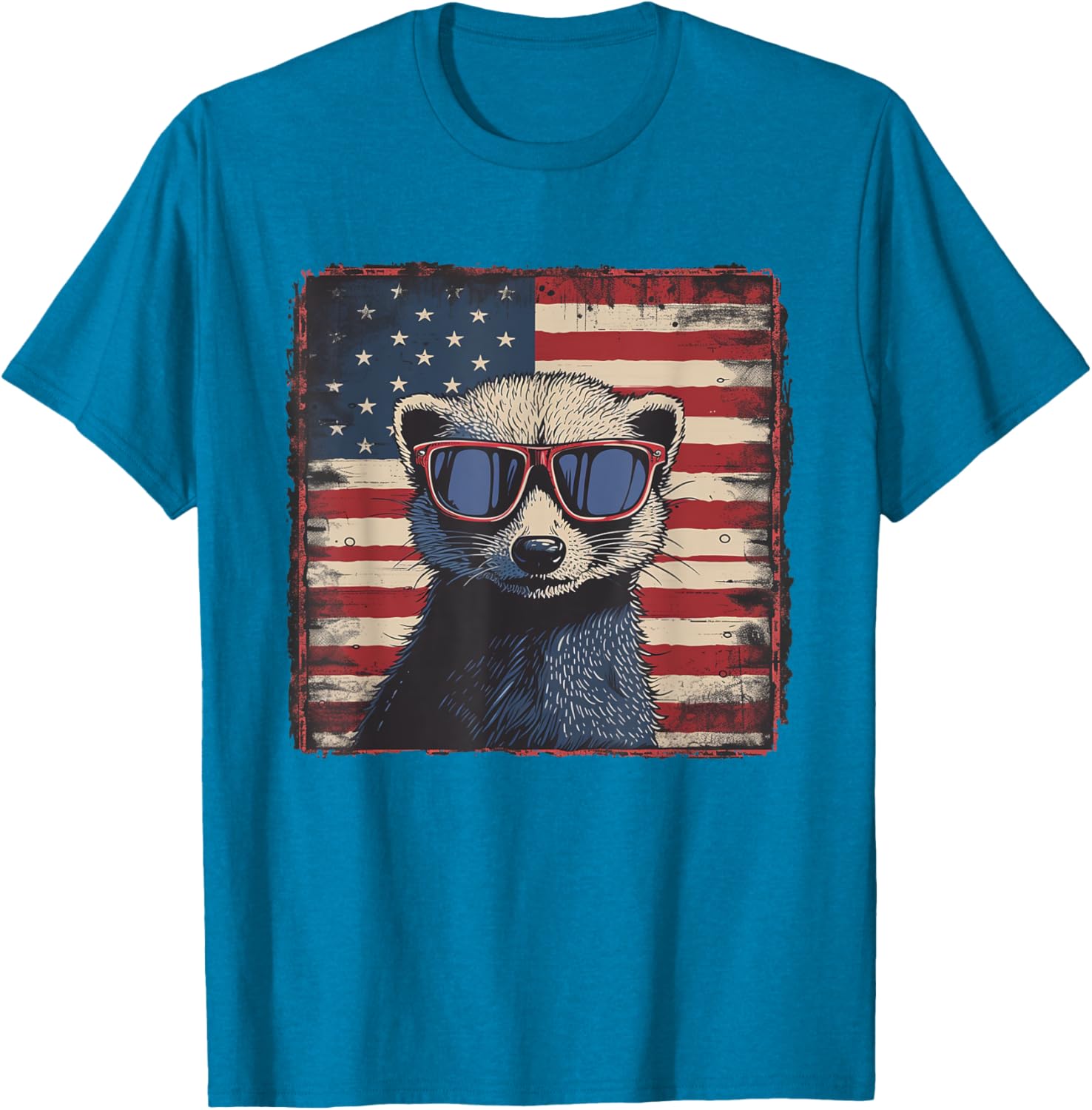 Patriotic Ferret USA Flag Shirt for 4th of July Fun Lovers - 7