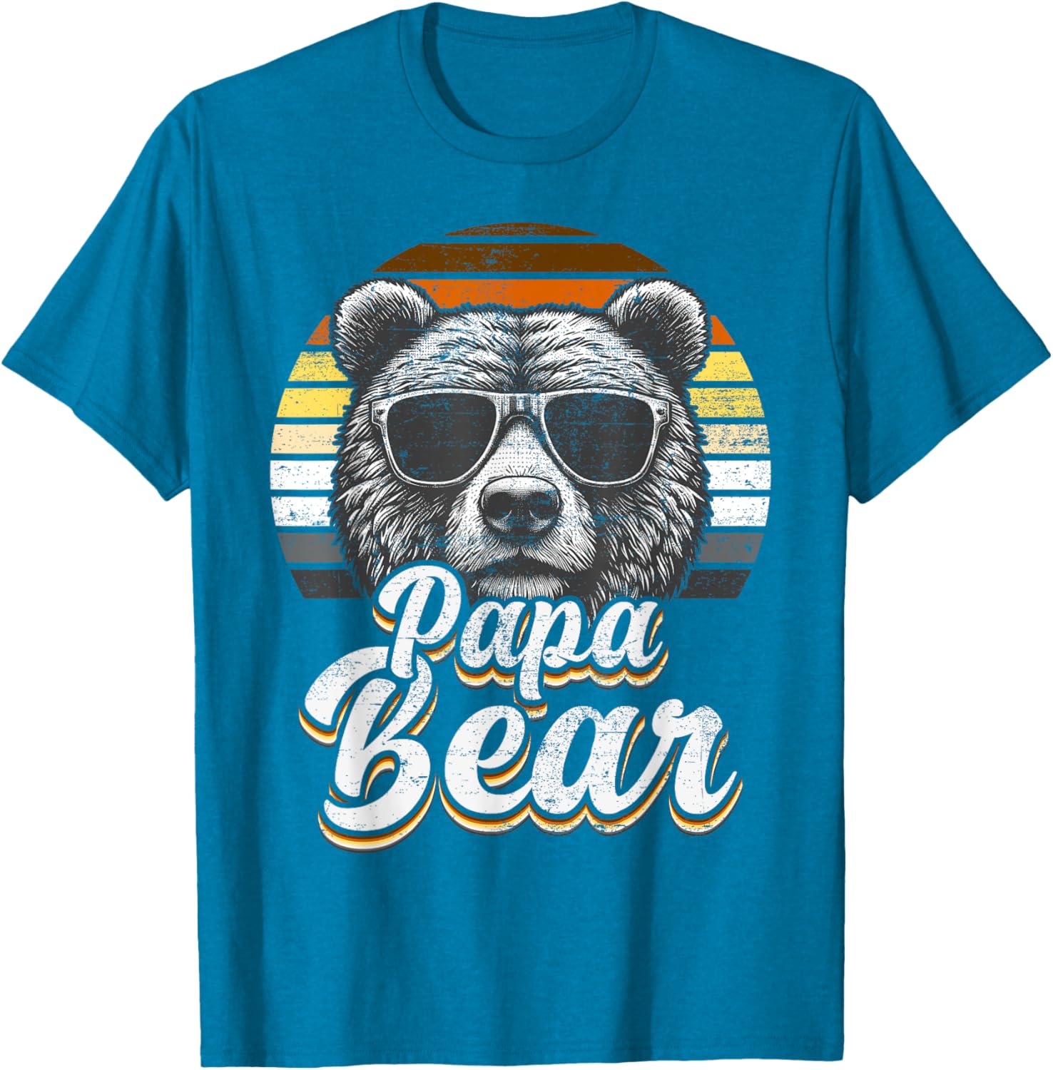 Papa Bear Gay Pride Retro Vintage Flag T-Shirt for LGBTQ+ Pride Fans - 12