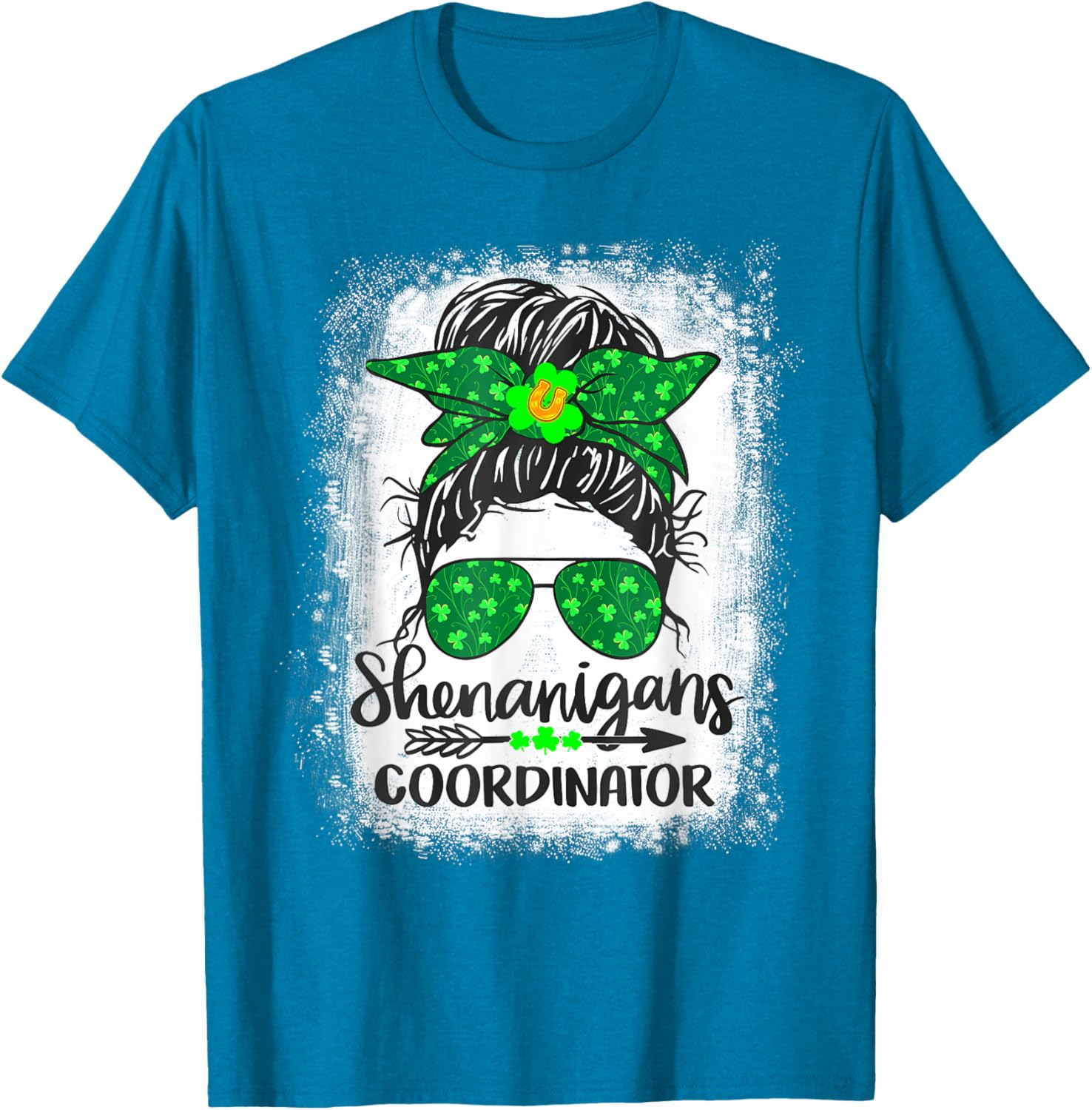 Shenanigans Coordinator Messy Bun St Patricks Day Women's T-Shirt - 7