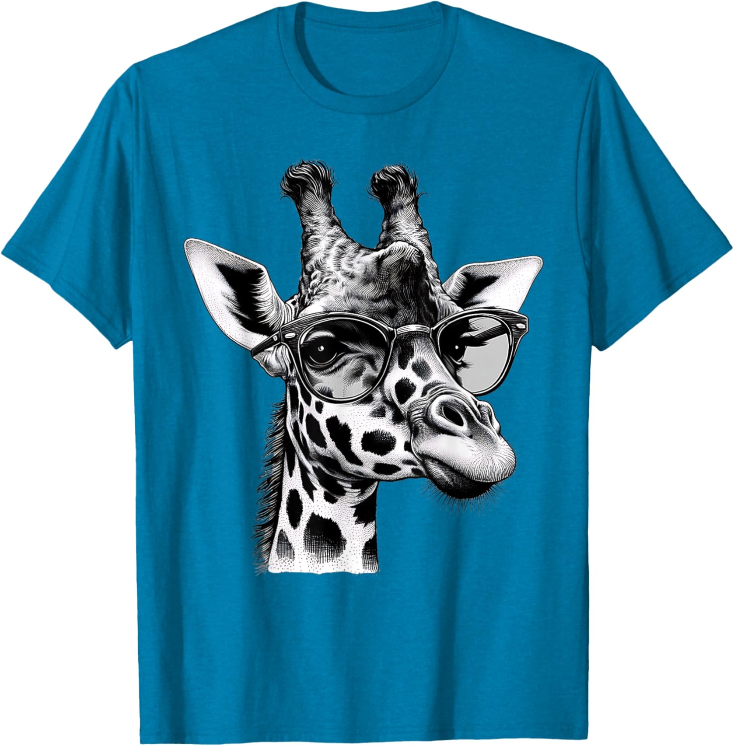 Cute Giraffe Glasses T-Shirt for Wildlife Animal Lovers and Enthusiasts - 14