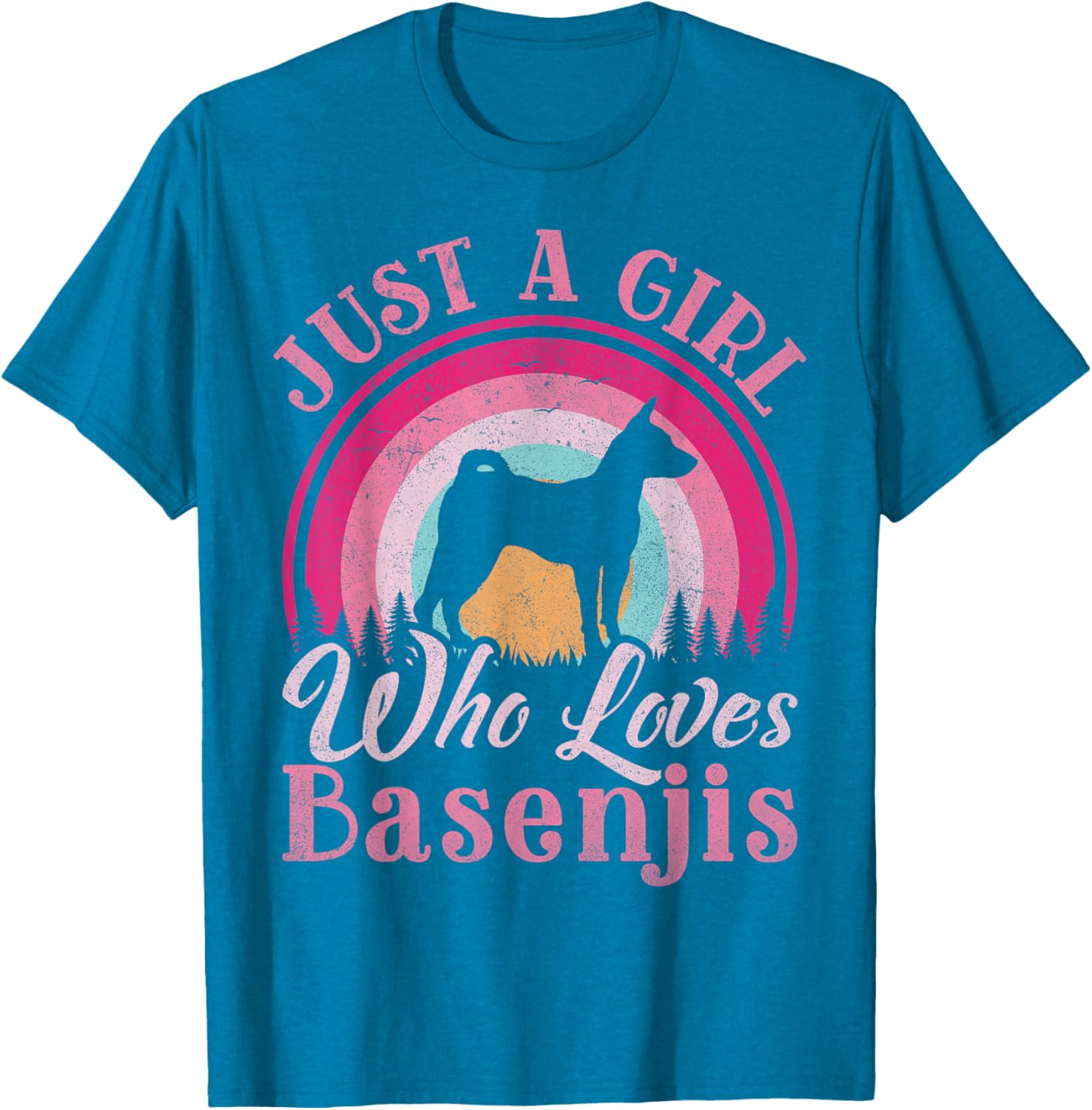 Just A Girl Who Loves Basenji Dog T-Shirt for Women and Girls - 3