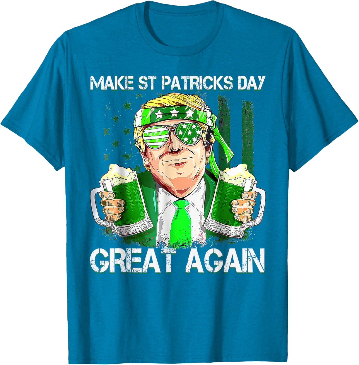 Funny St Patricks Day T-Shirt for Men and Women with US Flag Design - 8