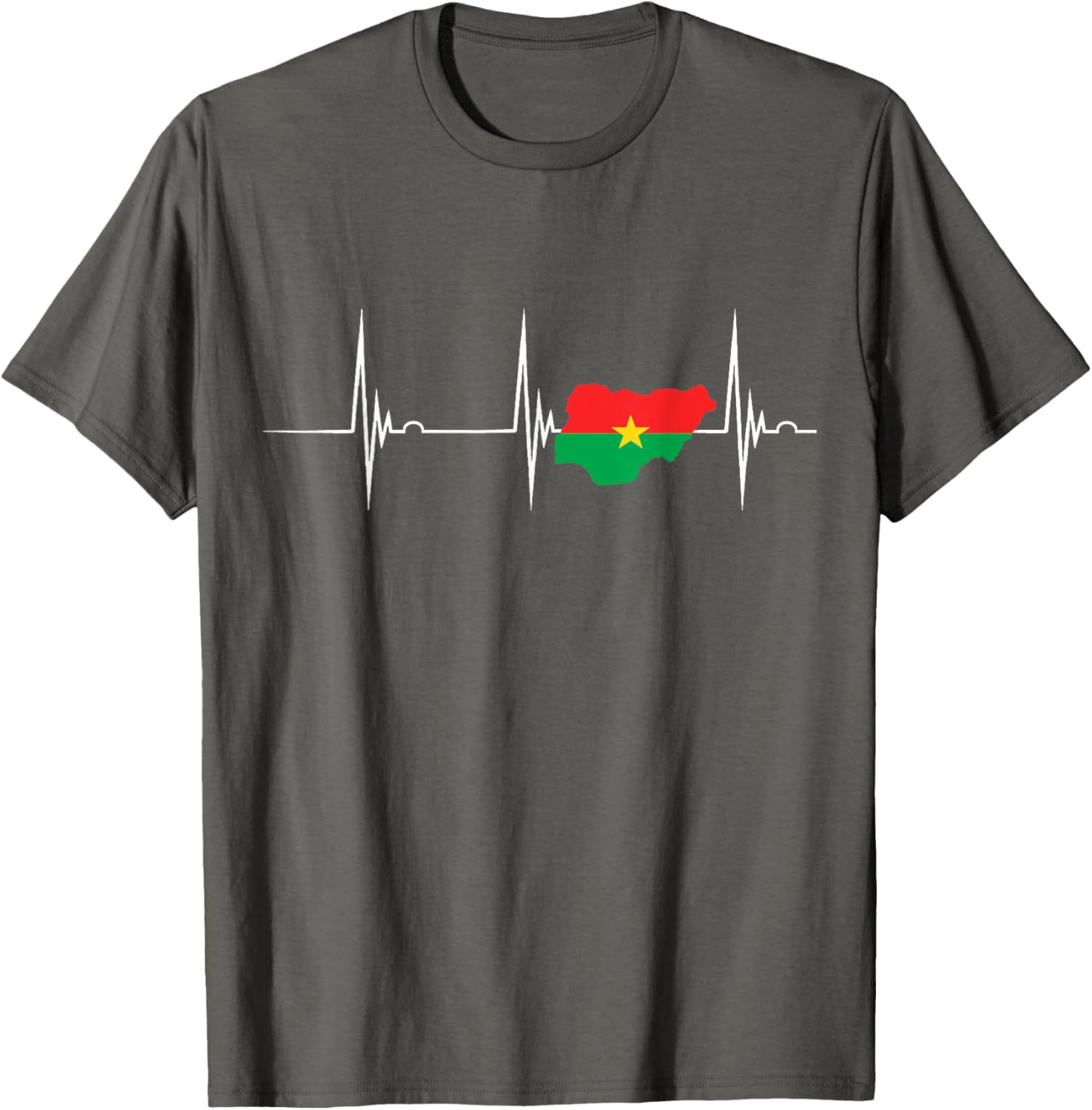 Burkina Faso Heartbeat EKG Pulse Flag T-Shirt for Proud Burkina Fasoans - 5