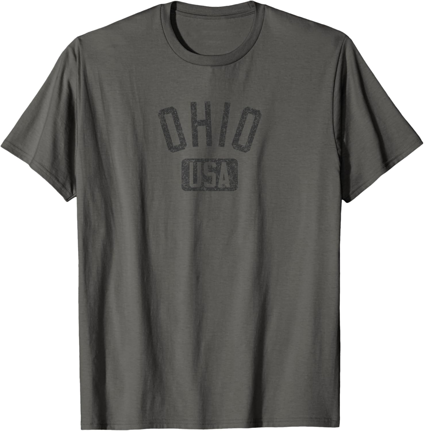 Ohio Arched Text Distressed Black Print T-Shirt for Casual Style Lovers - 10