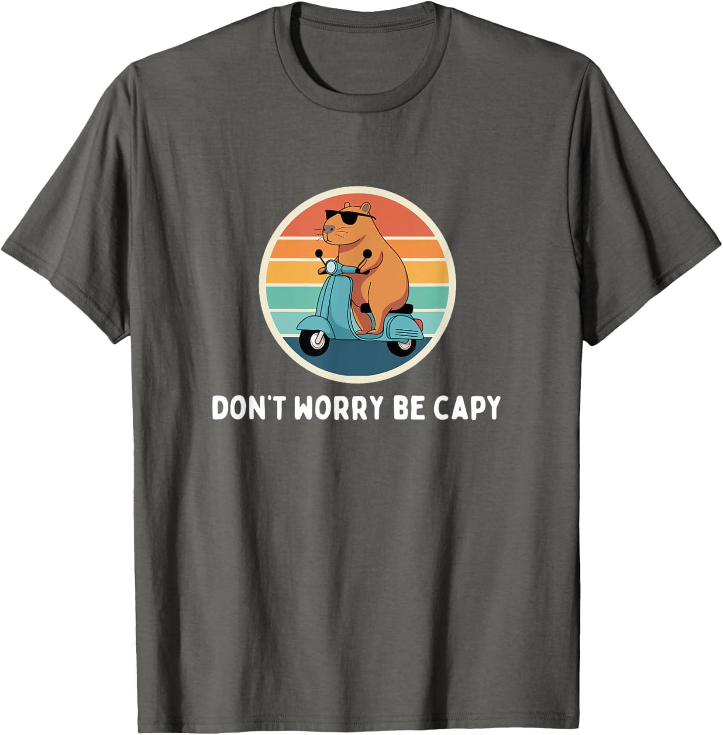 Funny Capybara T-Shirt Don't Worry Be Capy Cute Rodent Apparel - 24