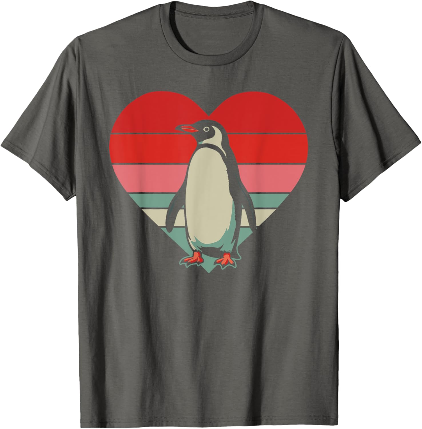 Retro Penguin Heart Vintage Valentine T-Shirt for Family Fun - 7