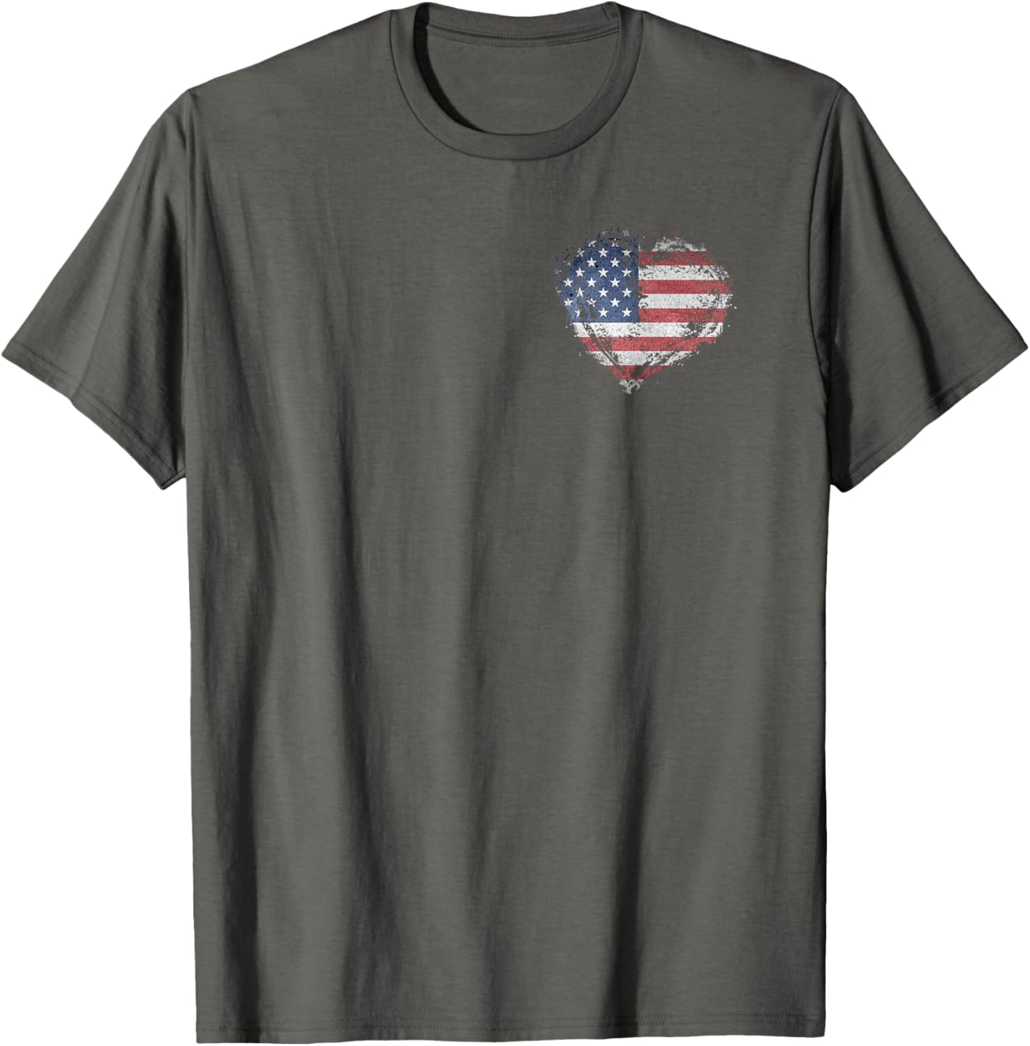 Stylish Heart Shape American Flag T-Shirt for All-American Fashion - 28