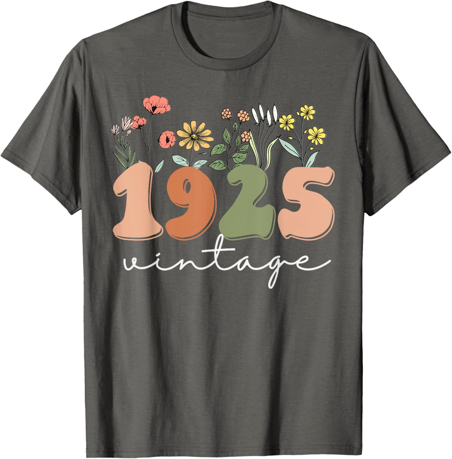 100 Years Old Vintage 1925 Wildflower Women's 100th Birthday T-Shirt - 9